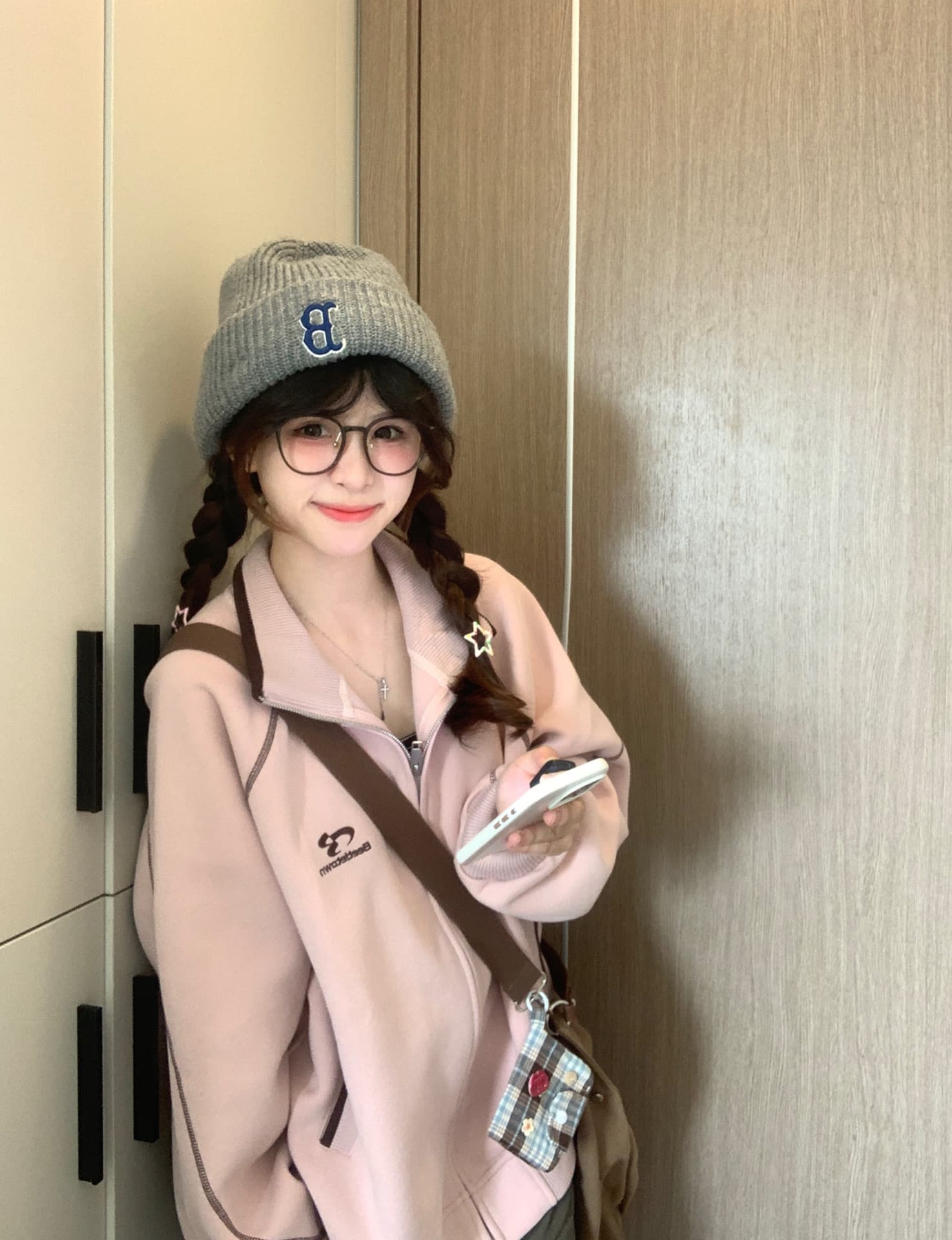 얇은 스타일 털이 있는 백금 지퍼 자수 명중 인터넷 순수한 Mianhua 면 복합 후드티 상세 이미지 7
