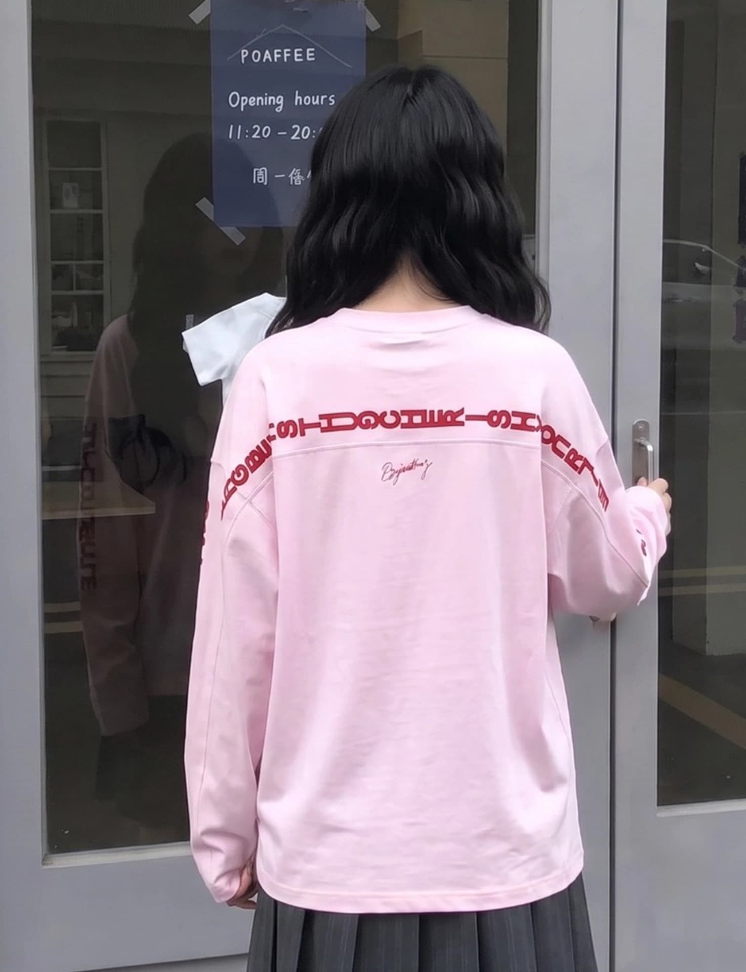 포밍 압력 라인 19 지점 220 그램 순면 긴팔 티셔츠 여성 상세 이미지 2