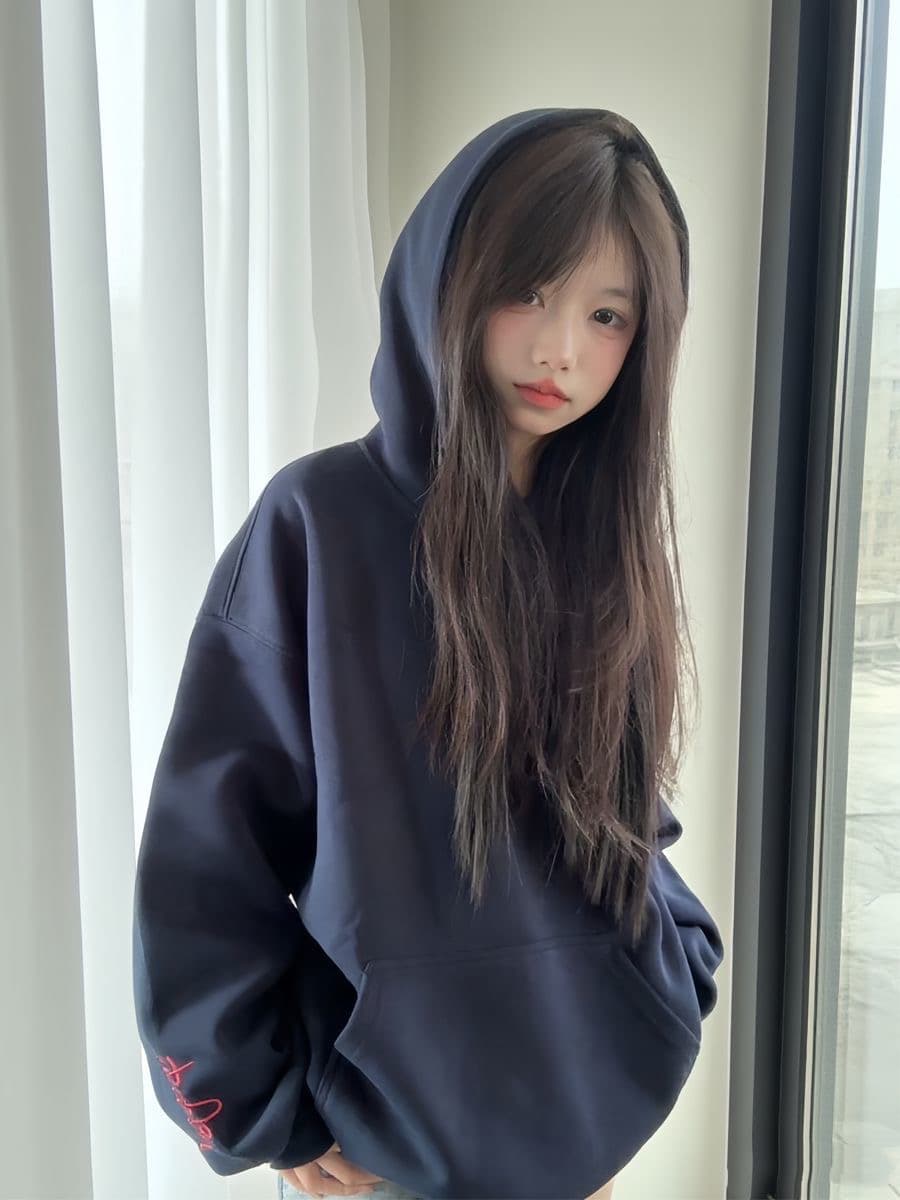 얇은 스타일 털이 있는 단추 자수 원본 솜씨 순수한 Mianhua 면 복합 후드티 이미지 4