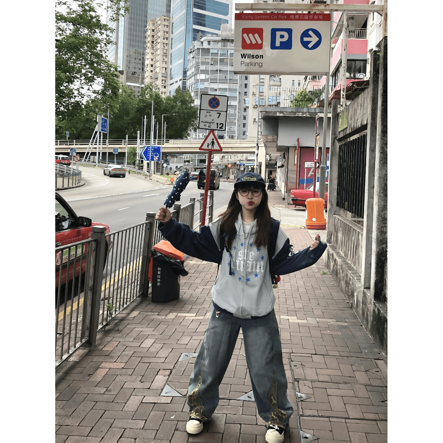 아메리칸 레트로 패치워크 배색 별 프린트 후드 오픈 가디건 후드티 남녀 루즈핏 캐주얼 다용도 재킷 이미지 5