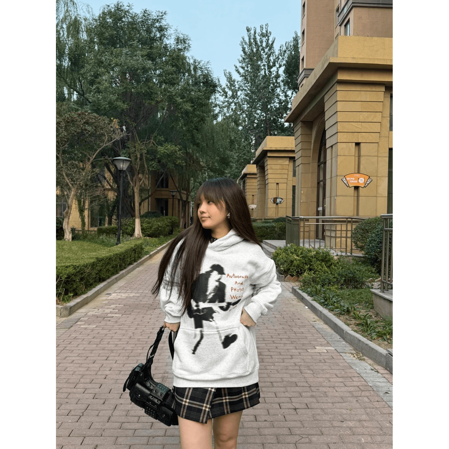 새로운 중식 아메리칸 손 슬로건 가을 겨울 털이 있는 후드티 남녀 밴드 세트 헤드 기어 셔츠 높음 거리 느긋한 추세 이미지 5
