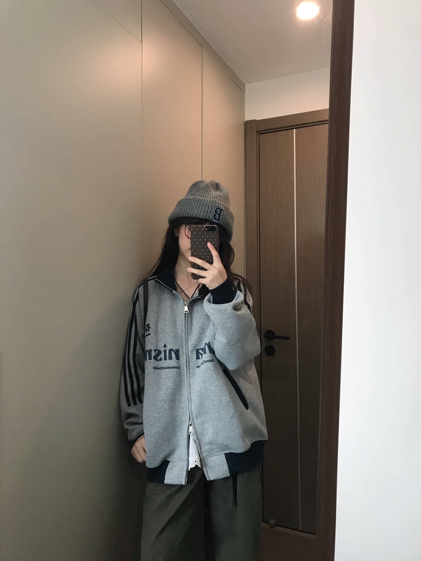 압력 라인 백금 지퍼 순수한 Mianhua 면 복합 후드티 지퍼 재킷 남녀 이미지 4