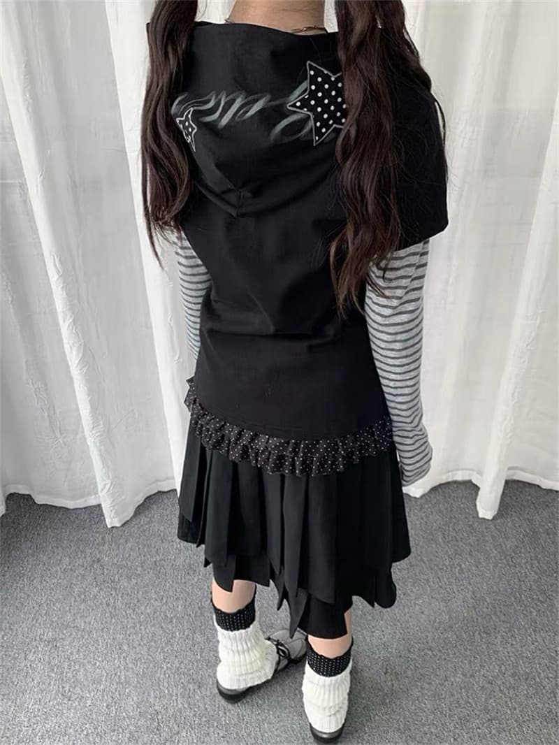 원본 것 자수 광저우 스트라이프 페이크 레이어드 40 220 그램 92 면 이미지 4