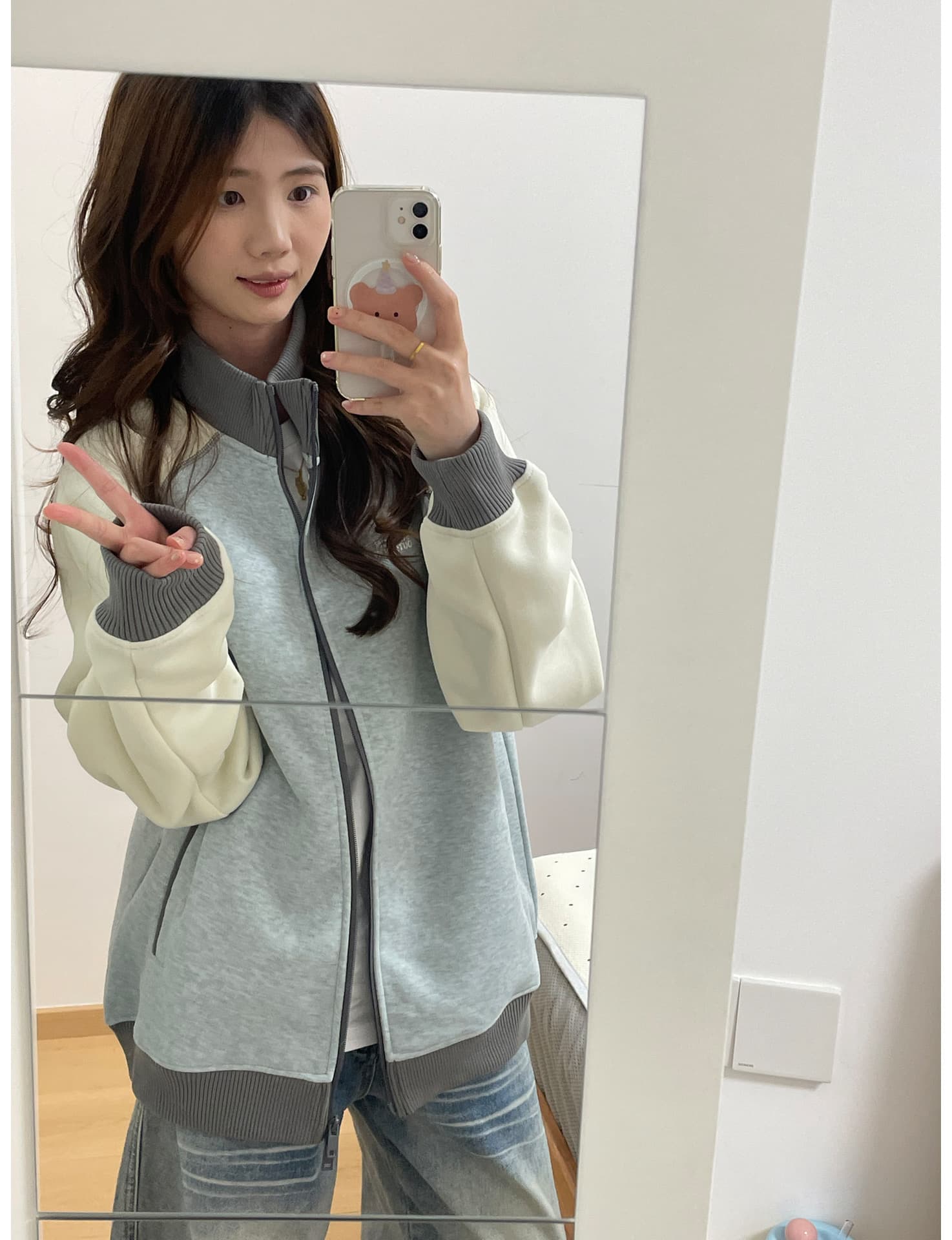 얇은 스타일 털이 있는 포밍 명중 인터넷 원본 솜씨 순수한 Mianhua 면 복합 후드티 상세 이미지 2
