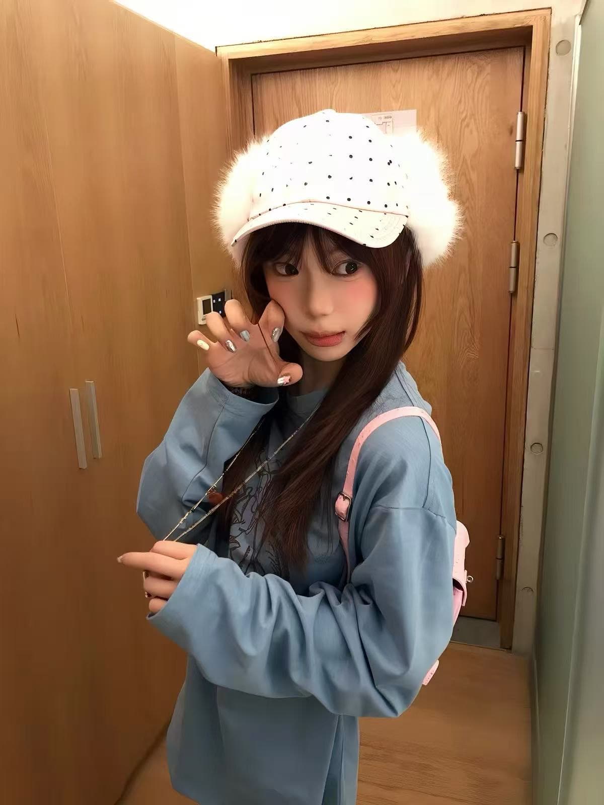 순면 230 아메리칸 레트로 긴팔 티셔츠 여성 루즈핏 캐주얼 프린트 다용도 맨위 상세 이미지 4