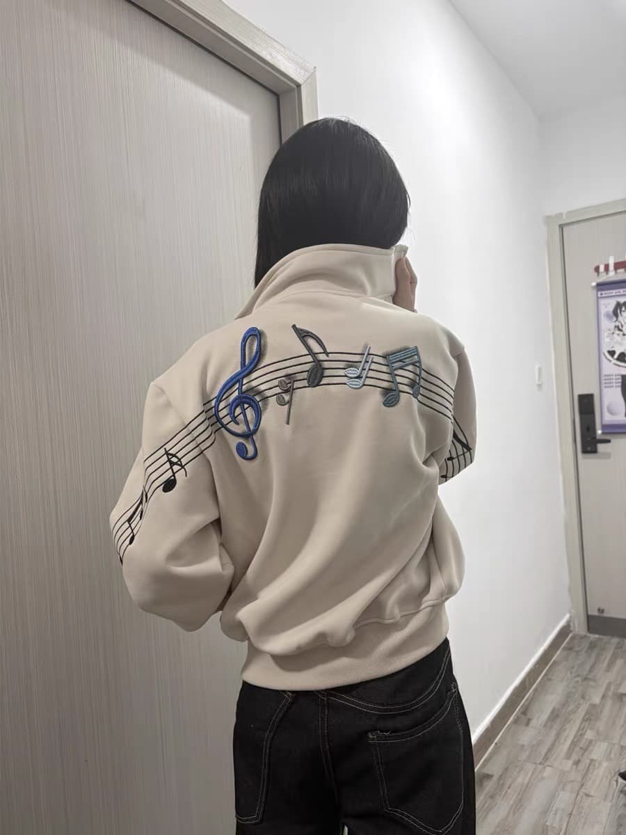 얇은 스타일 인사이드 펌프 백금 지퍼 이후 패키지 칼라 순수한 Mianhua 면 복합 후드티 여성 상세 이미지 3