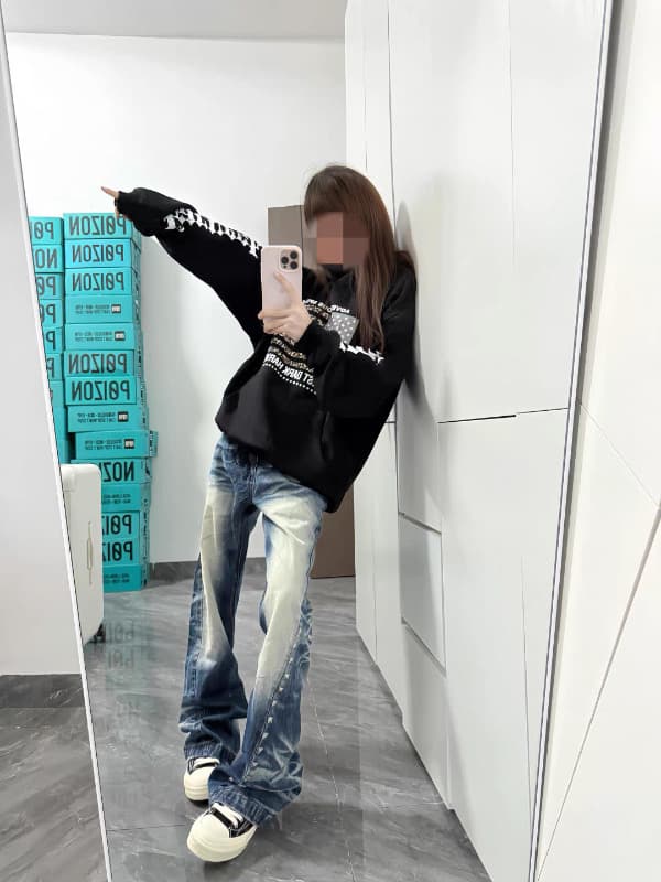 순수한 Mianhua 면 복합 얇은 스타일 320 그램 은 여우 플러시 400g 없음 모자 로프 있음 가방 프린트 후드 티 스웨터