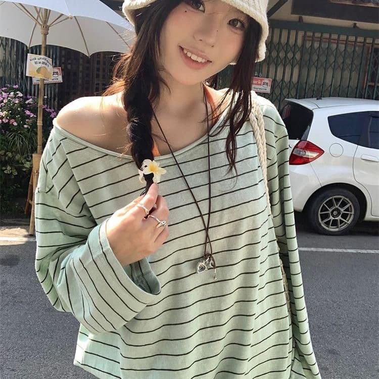 투피스 세트 조끼 벨트 가슴 패드 대나무 마디 리브 얇은 스타일 자외선 차단 긴팔 여성 루즈핏 블라우스 상세 이미지 5