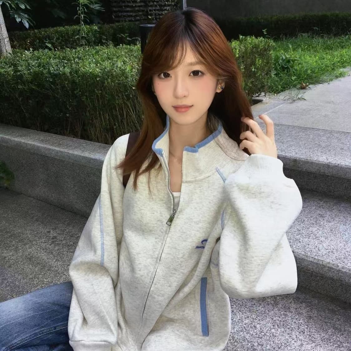 얇은 스타일 털이 있는 이후 패키지 기사 맞춤 리브 원본 자수 순수한 Mianhua 면 복합 후드티 상세 이미지 3
