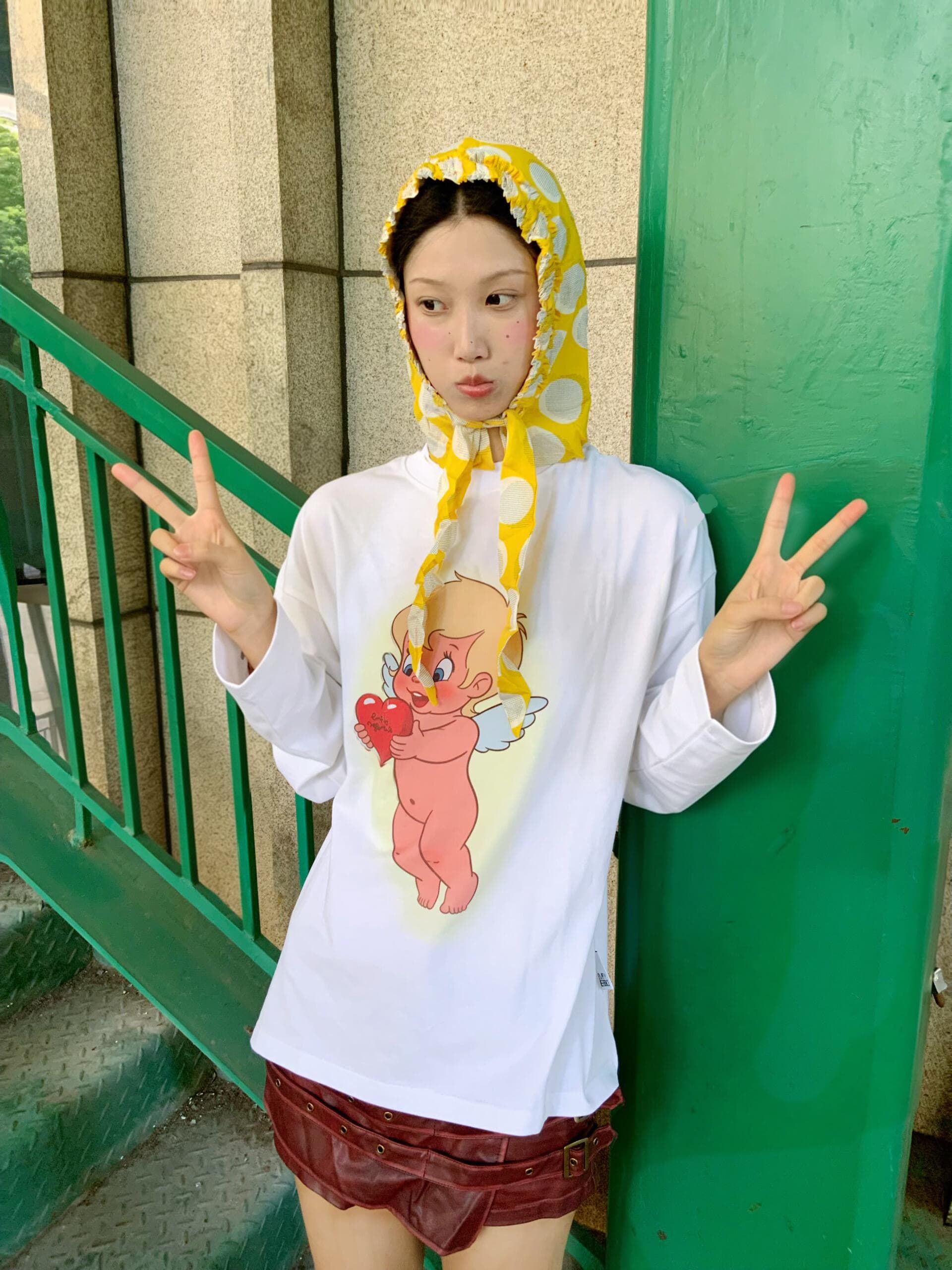 높은 품질 순면 200그램 21 빗질하다 정밀 프린트 가을 루즈핏 긴팔 티셔츠 여성