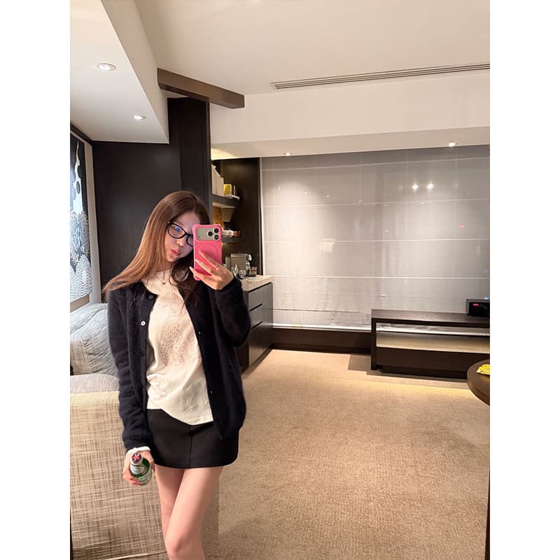 눈꽃 면 70 면 30 폴리 에스터 표범 프린트 긴팔 티셔츠 여성 루즈핏 캐주얼 바람 다용도 맨위 이미지 3