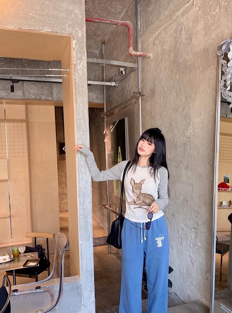 40 92 면 8 암모니아 Lun 이후 패키지 칼라 삽입 어깨 배색 몸매 가꾸기 슬림해 보이는 긴팔 티셔츠 여성 상세 이미지 4