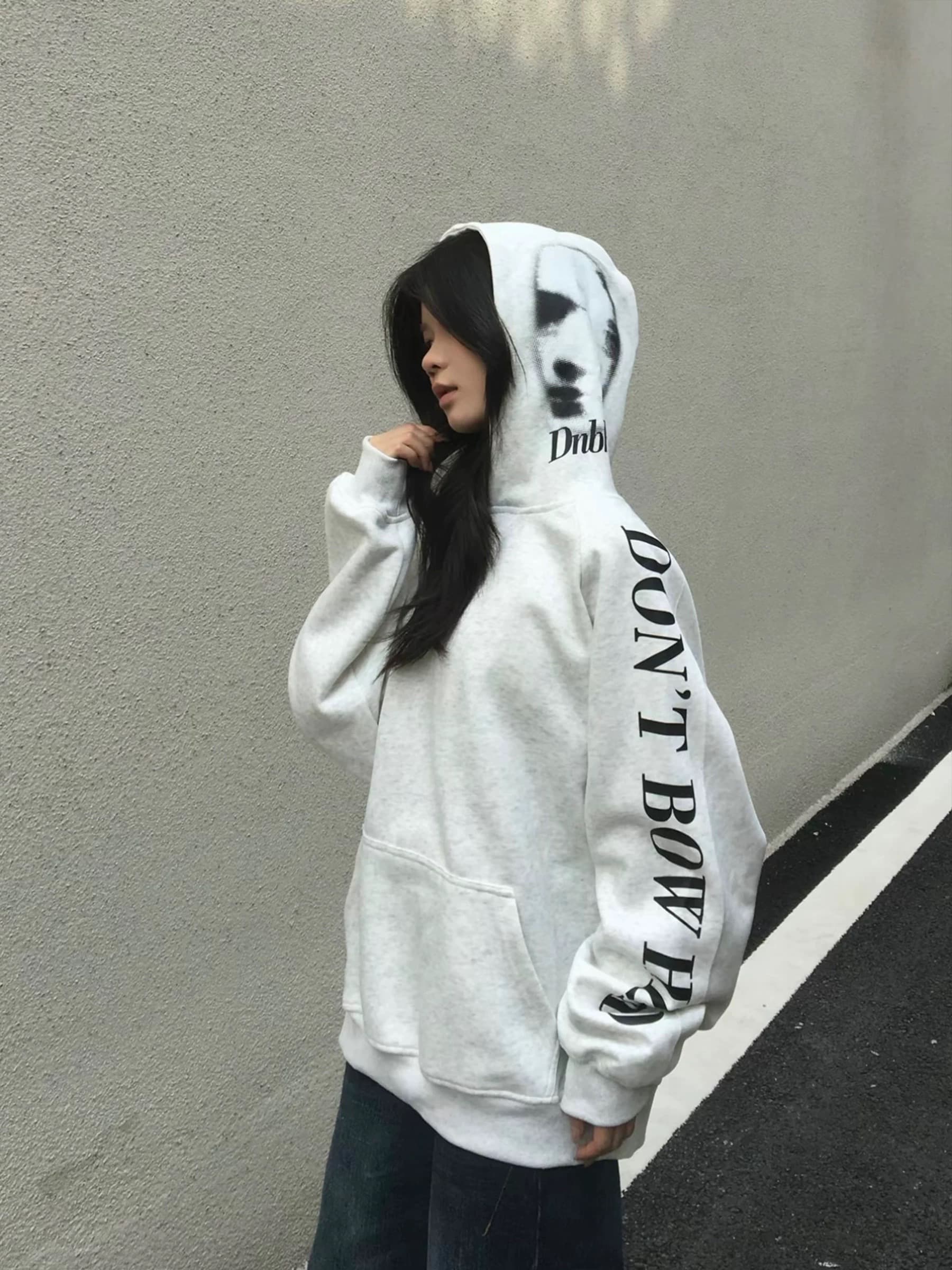 얇은 스타일 털이 있는 순수한 Mianhua 면 복합 후드티 여성