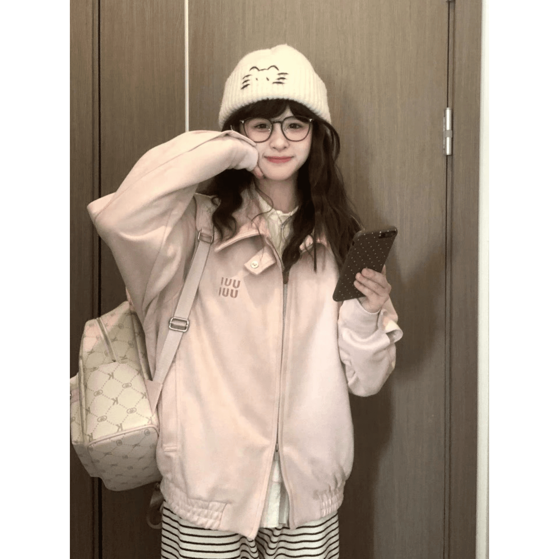 스웨이드 원단 여성 코트 봄 가을 2026 새로운 알파벳 자수 캐주얼 폴로 칼라 재킷 이미지 5