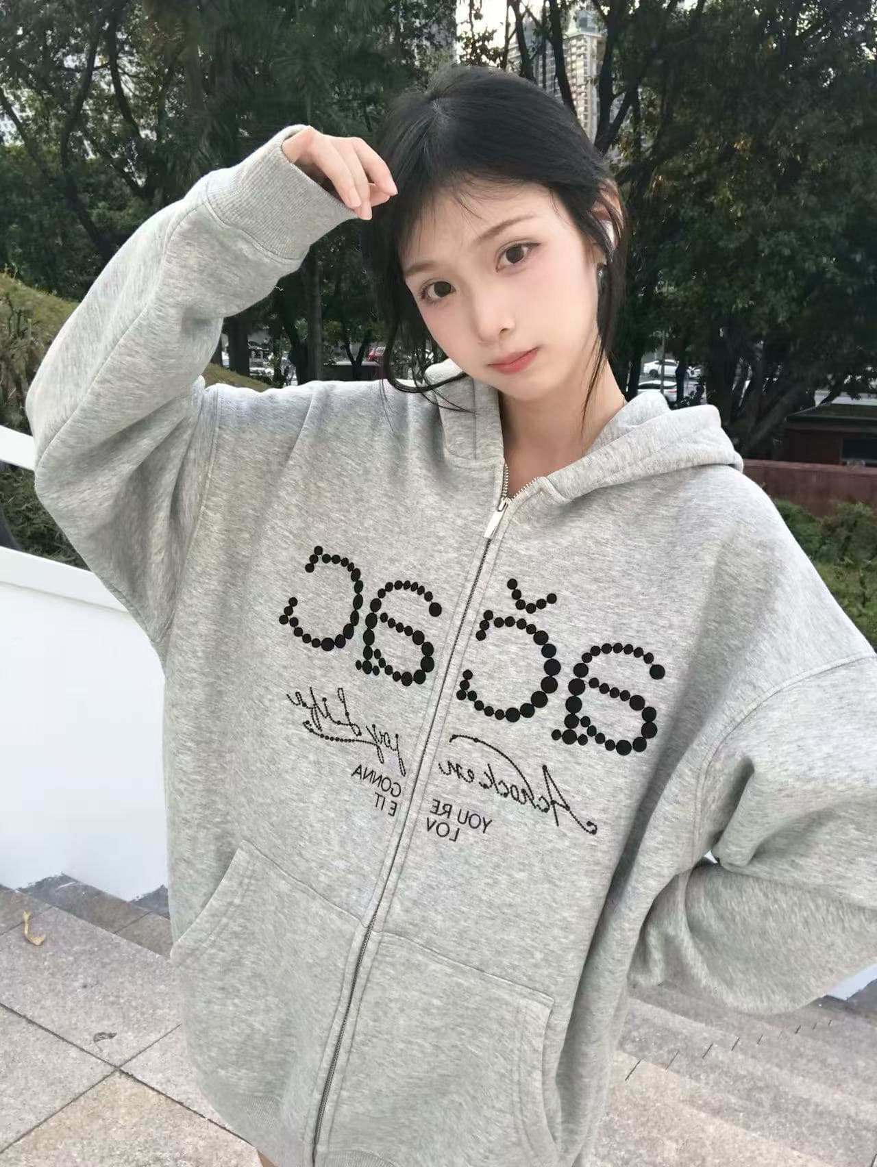 얇은 스타일 털이 있는 좋은 품질 솜씨 자수 순수한 Mianhua 면 후드 티 스웨터 상세 이미지 3
