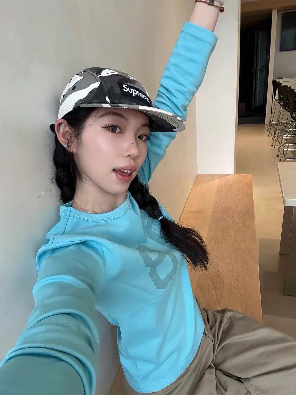 40 오스트리아 세대 서울 220 그램 92 면 8 암모니아 Lun 프린트 몸매 가꾸기 긴팔 티셔츠 이미지 3