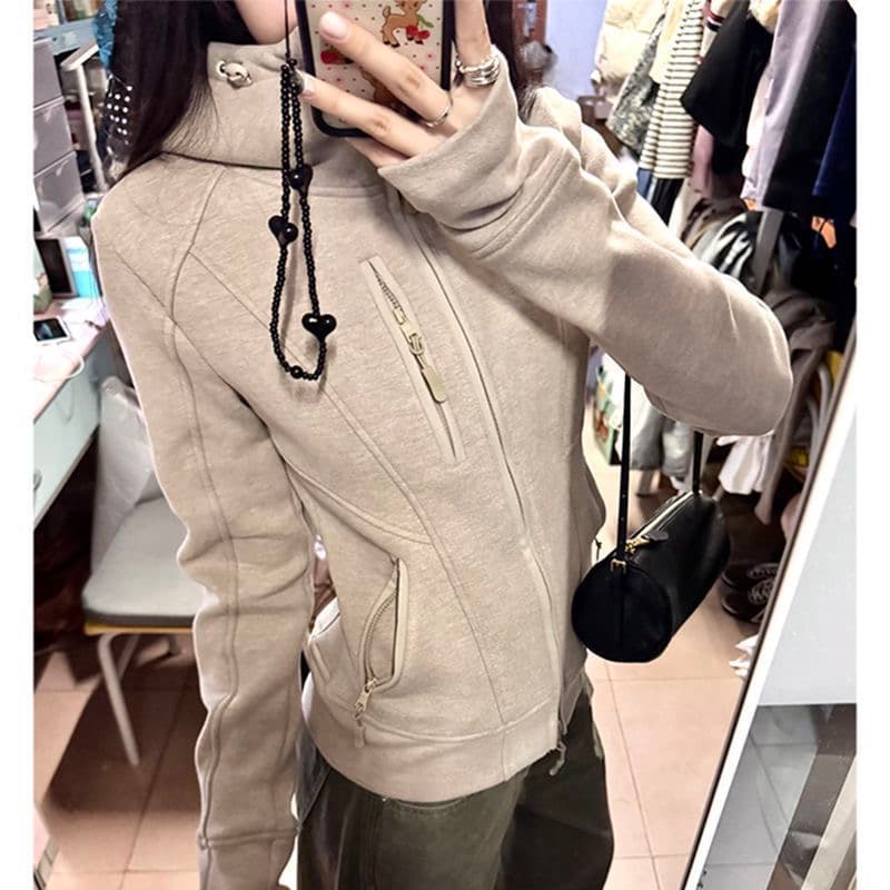 한국 스타일 몸매 가꾸기 슬림해 보이는 후드 여성 코트 아메리칸 레트로 조수 브랜드 야외 스포츠 후드티 봄 맨위 이미지 4
