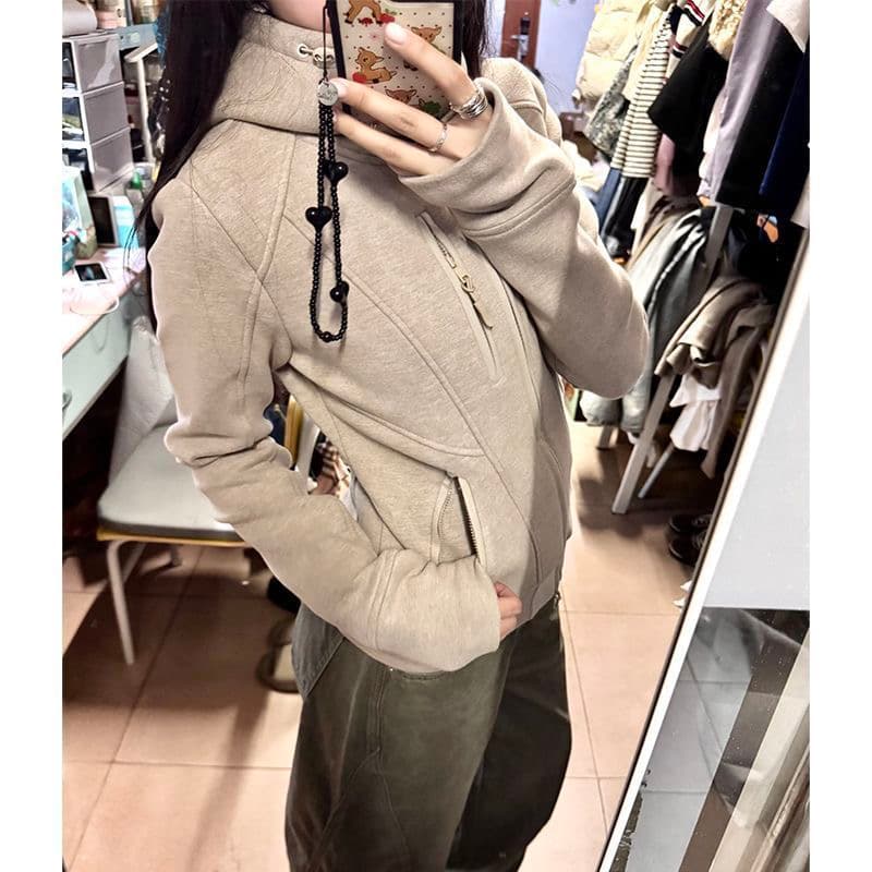 한국 스타일 몸매 가꾸기 슬림해 보이는 후드 여성 코트 아메리칸 레트로 조수 브랜드 야외 스포츠 후드티 봄 맨위 상세 이미지 3