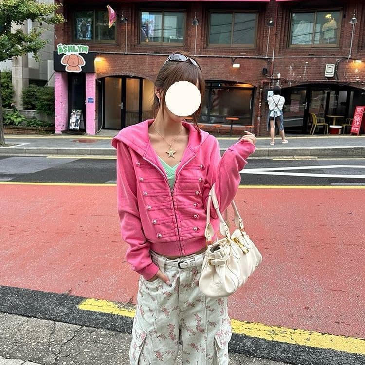 워싱 마 오래된 아메리칸 디자인 센스 나폴레옹 워싱 후드 오픈 가디건 후드티 봄 가을 루즈핏 캐주얼 모자 셔츠 상세 이미지 6