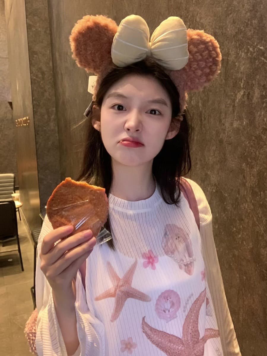 원본 형세 천 프린트 라운드 넥 맨위 여성 의류 상세 이미지 2