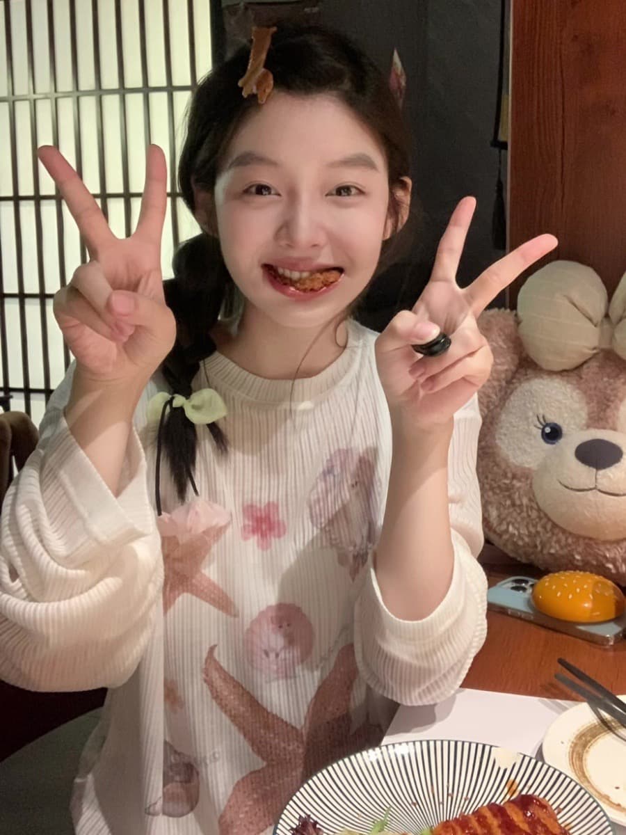 원본 형세 천 프린트 라운드 넥 맨위 여성 의류 상세 이미지 3