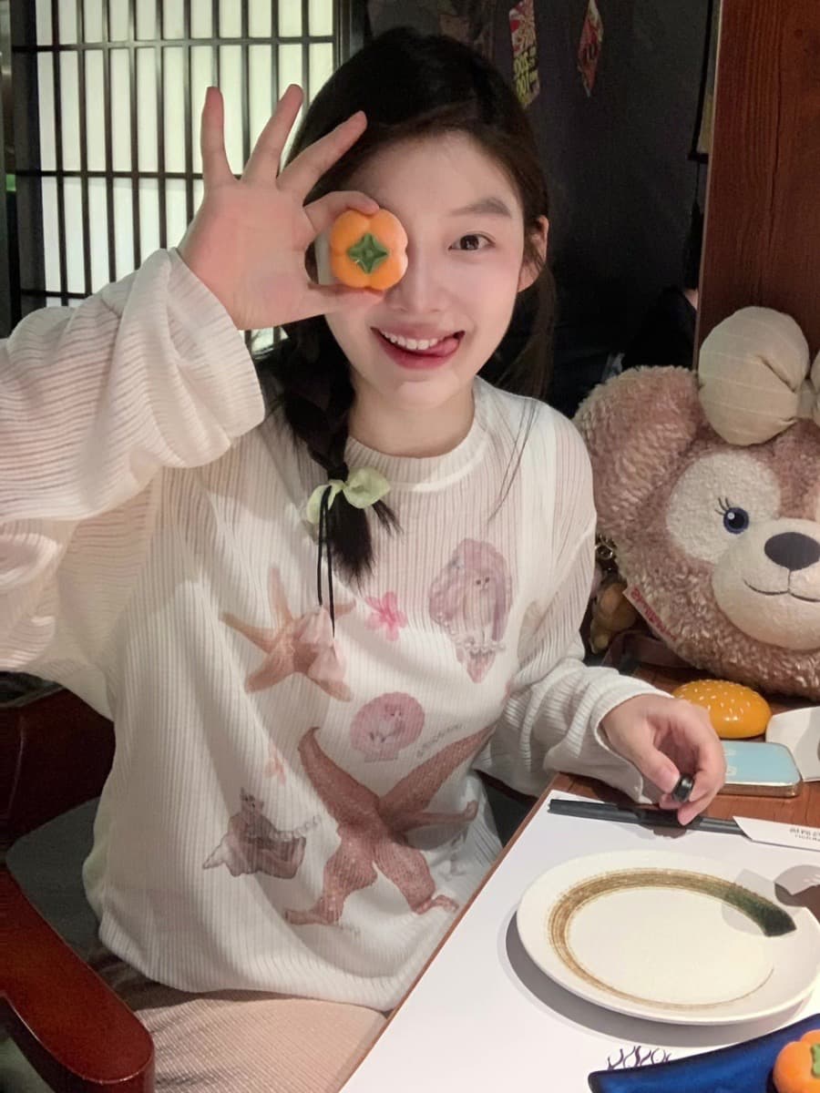 원본 형세 천 프린트 라운드 넥 맨위 여성 의류 상세 이미지 4