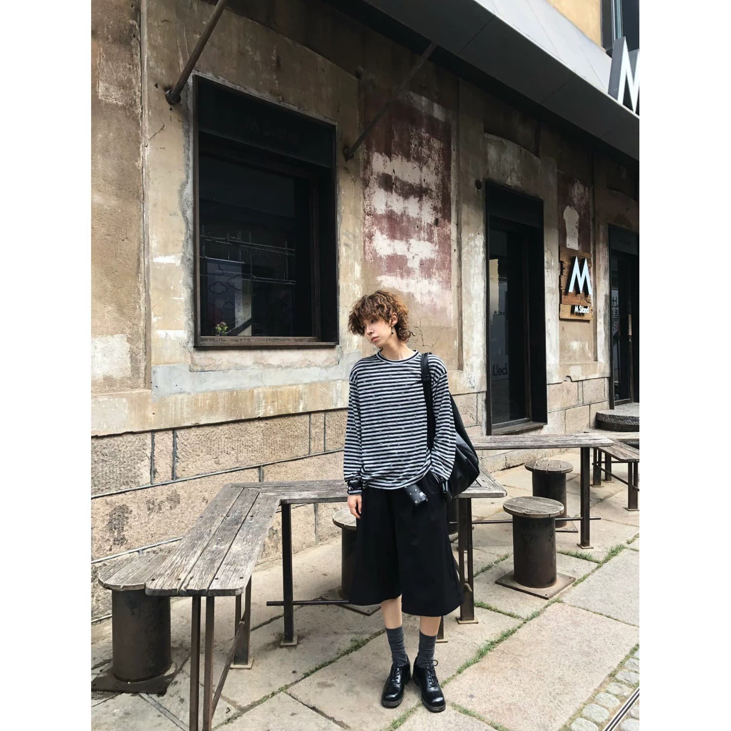라이 경기 서울 주간 실크 스트라이프 별 프린트 블라우스 짧은 와이드 자외선 차단 프로 피부 얇고 가벼운 긴팔 만나는 티셔츠 상세 이미지 3