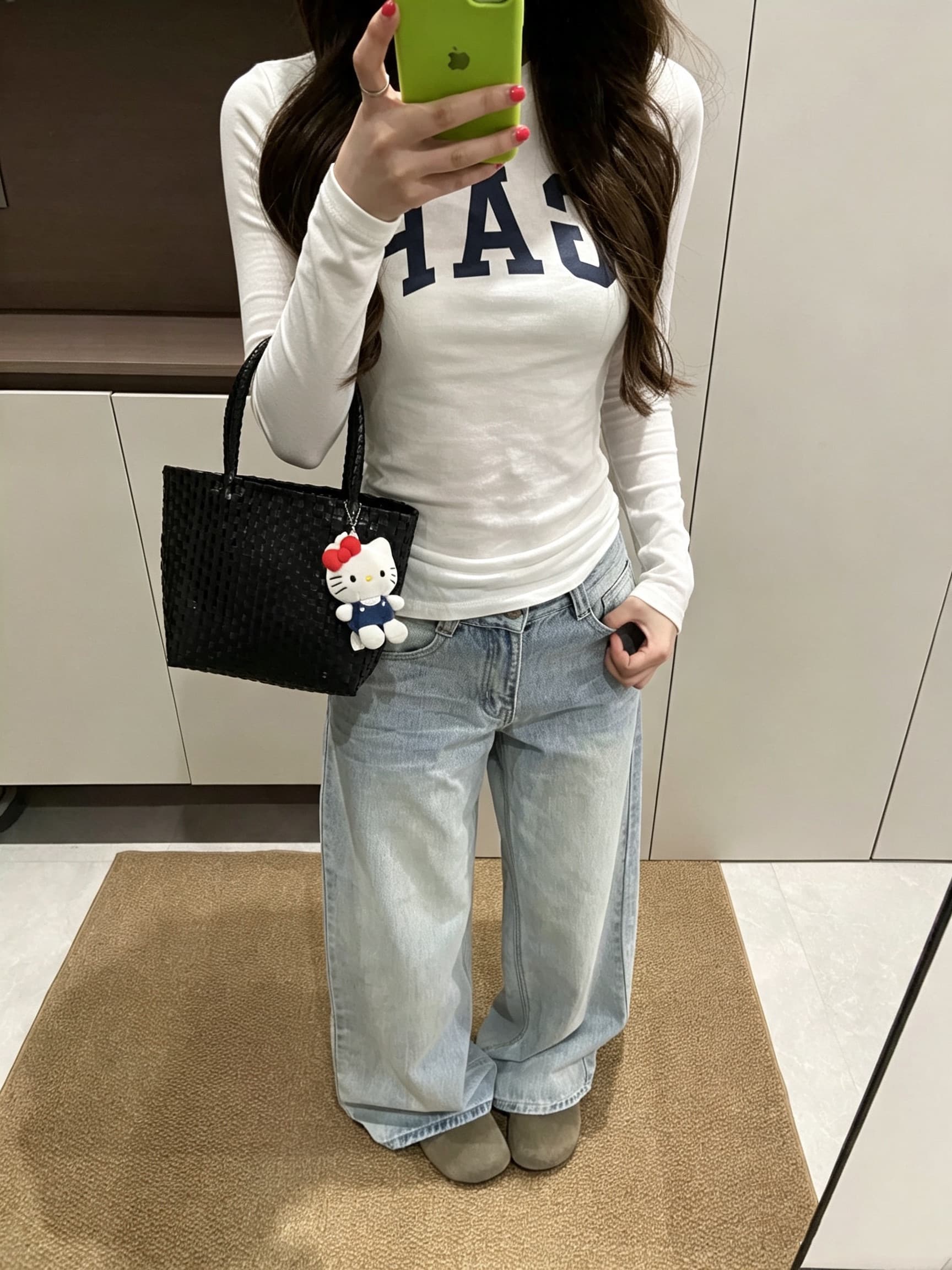 원본 것 순면 220 그램 40 몸매 가꾸기 프린트 라운드 칼라 긴팔 티셔츠 상세 이미지 1