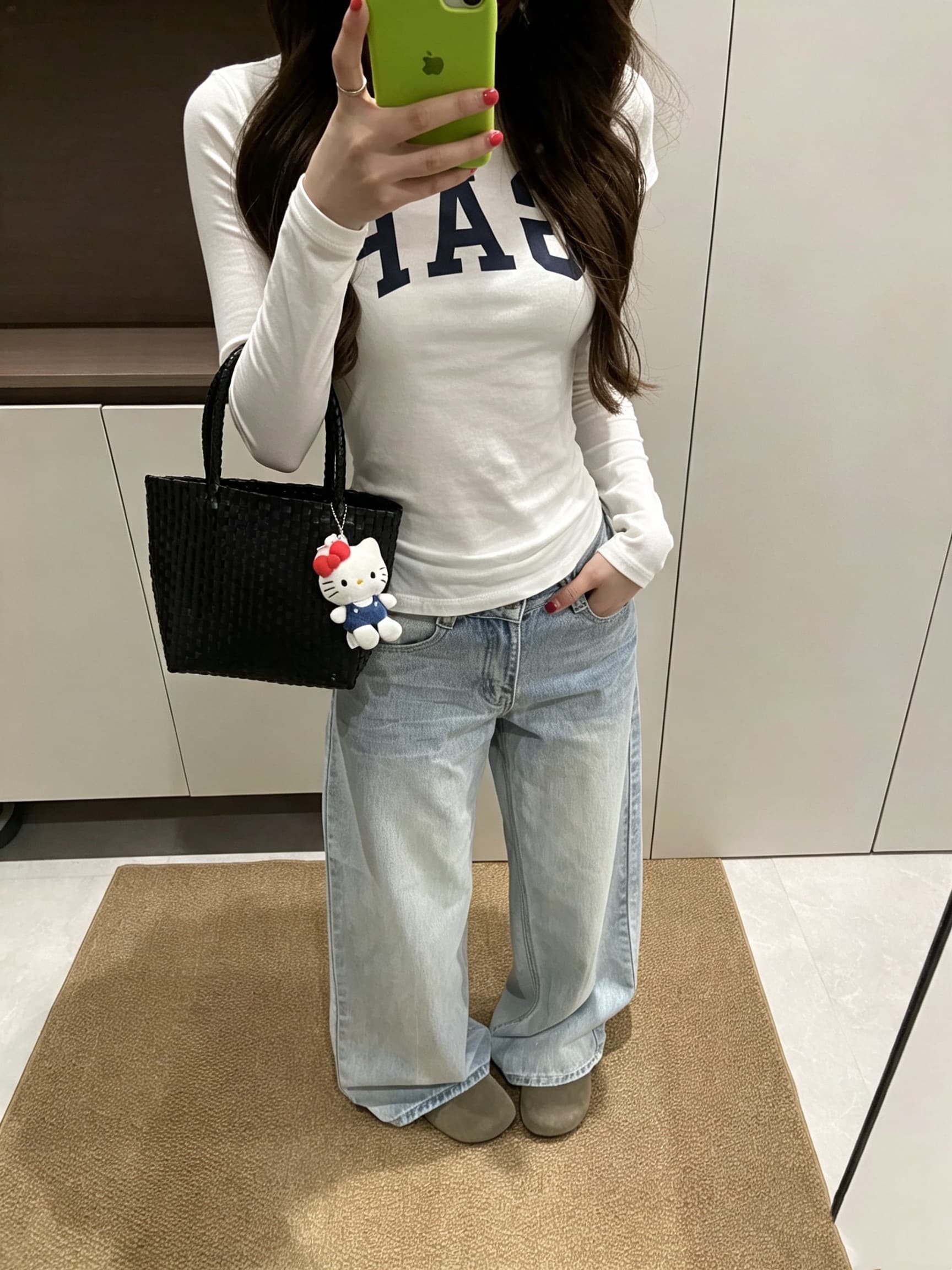 원본 것 순면 220 그램 40 몸매 가꾸기 프린트 라운드 칼라 긴팔 티셔츠 상세 이미지 3