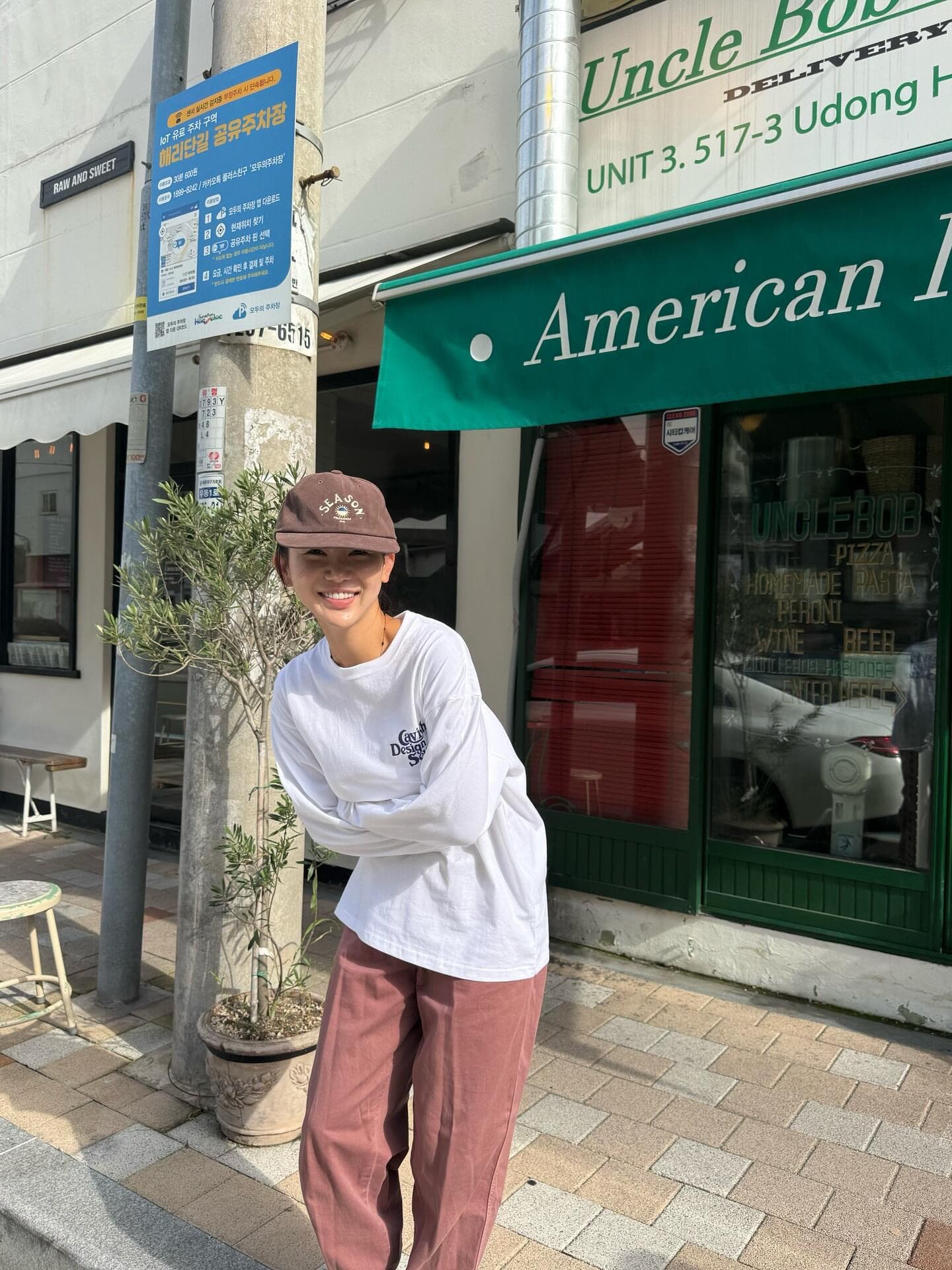 원본 것 순면 200그램 21 음식 털 느낌 프린트 루즈핏 만나는 손 소매 뭉치 구두 긴팔 이미지 4
