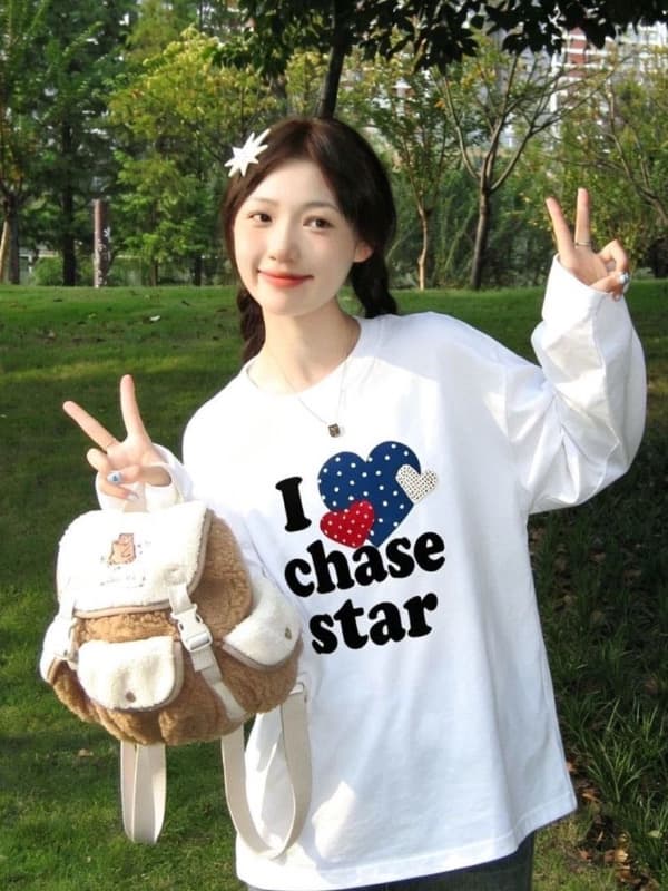 높은 품질 긴팔 티셔츠 21 순면 210 그램 이후 패키지 칼라 봄 가을 새로운 라운드 넥 맨위 상세 이미지 2