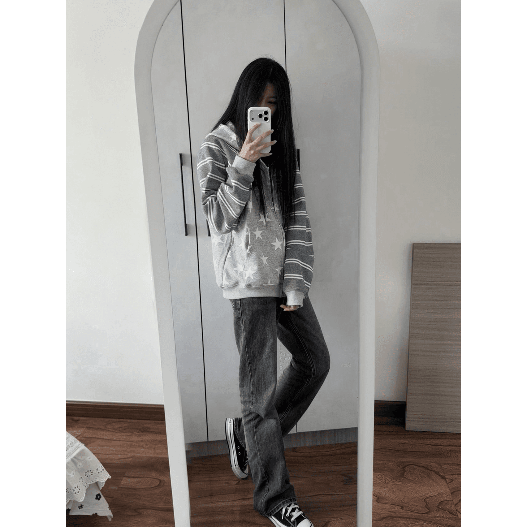 있음 선적 얇은 스타일 원본 솜씨 자수 천 프린트 순수한 Mianhua 면 복합 후드 티 스웨터 이미지 5