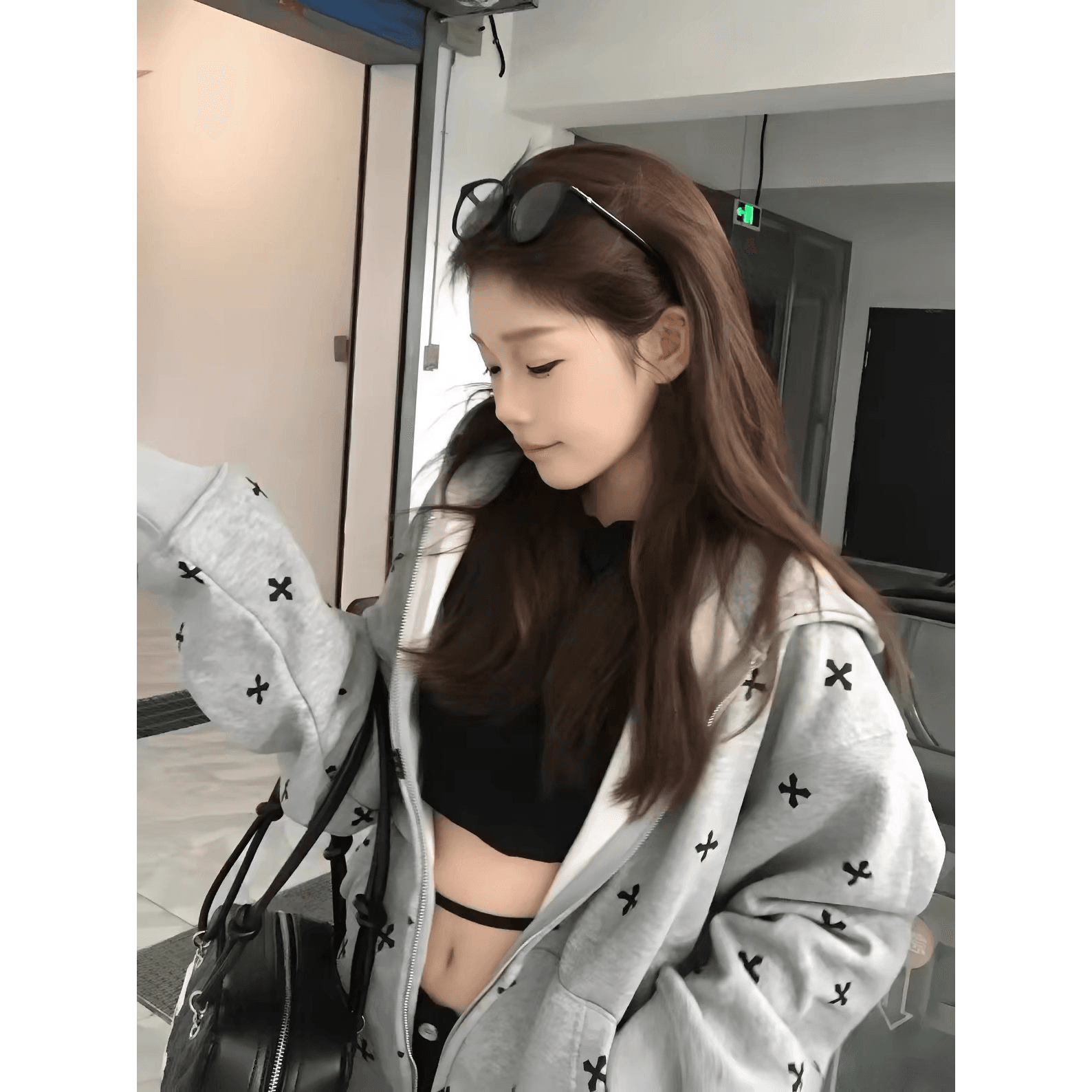 얇은 스타일 털이 있는 원본 솜씨 자수 순수한 Mianhua 면 복합 후드 티 스웨터 여성 이미지 5