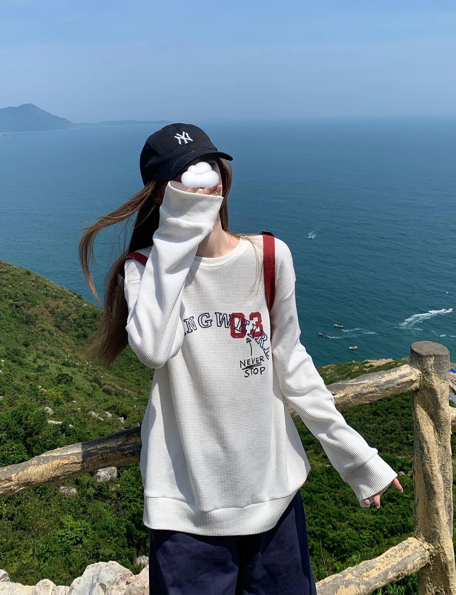 원본 솜씨 6535 후아 남편 그리드 250그램 긴팔 티셔츠 여성 상세 이미지 1