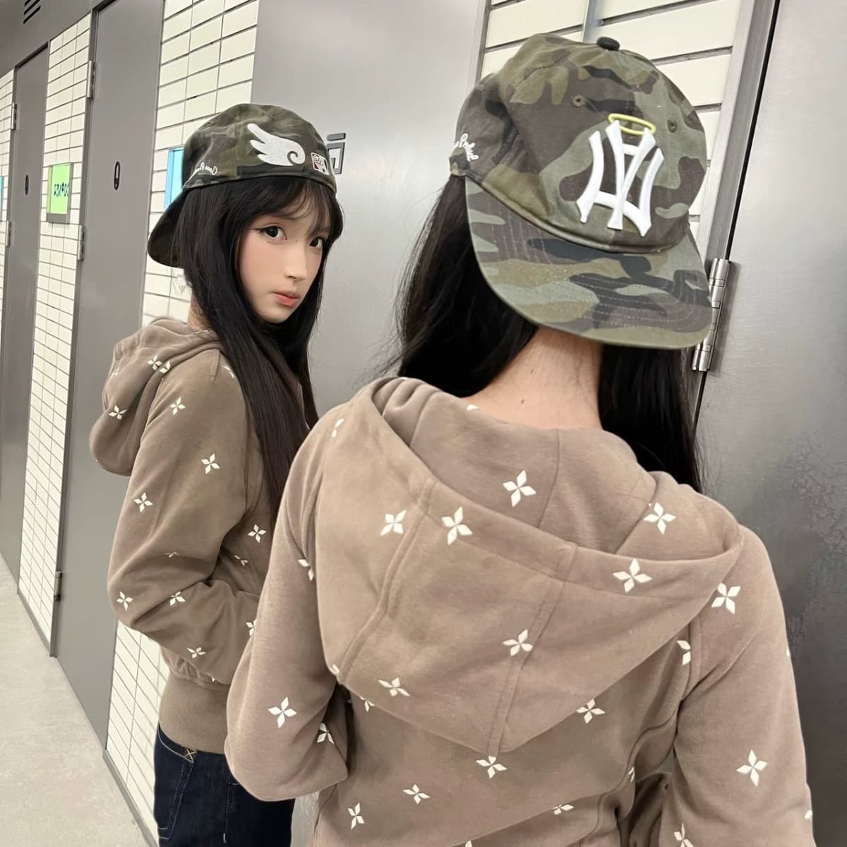 원본 자수 알파벳 십자가 천 전체 인쇄 순면 복합 우유 실크 원본 더블 머리 지퍼 헤드 상세 이미지 4