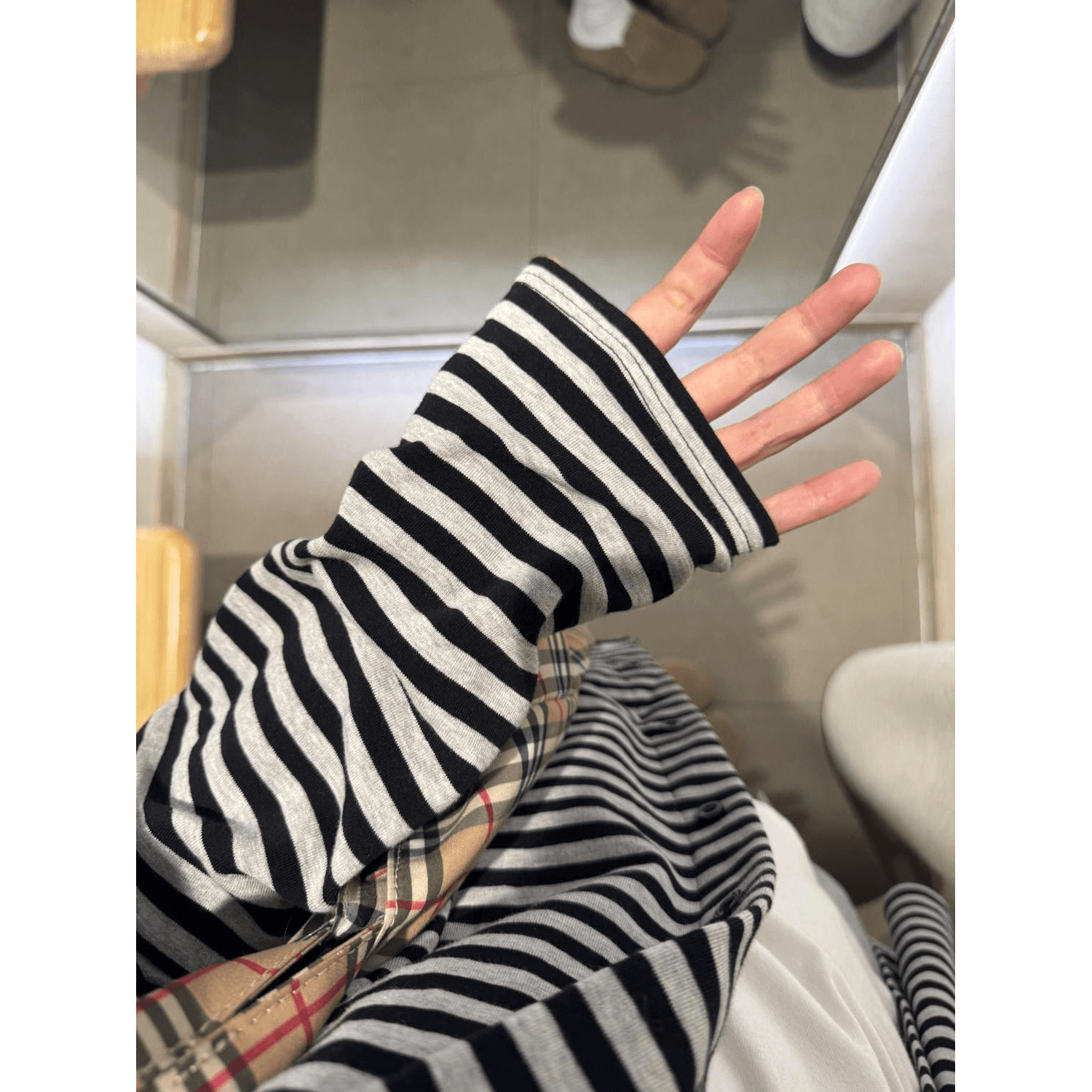 스트라이프 오픈 가디건 한 부서 부드러운 바람 긴팔 티셔츠 여성 ins 슈퍼 화재 루즈핏 슬림해 보이는 맨위 이미지 5