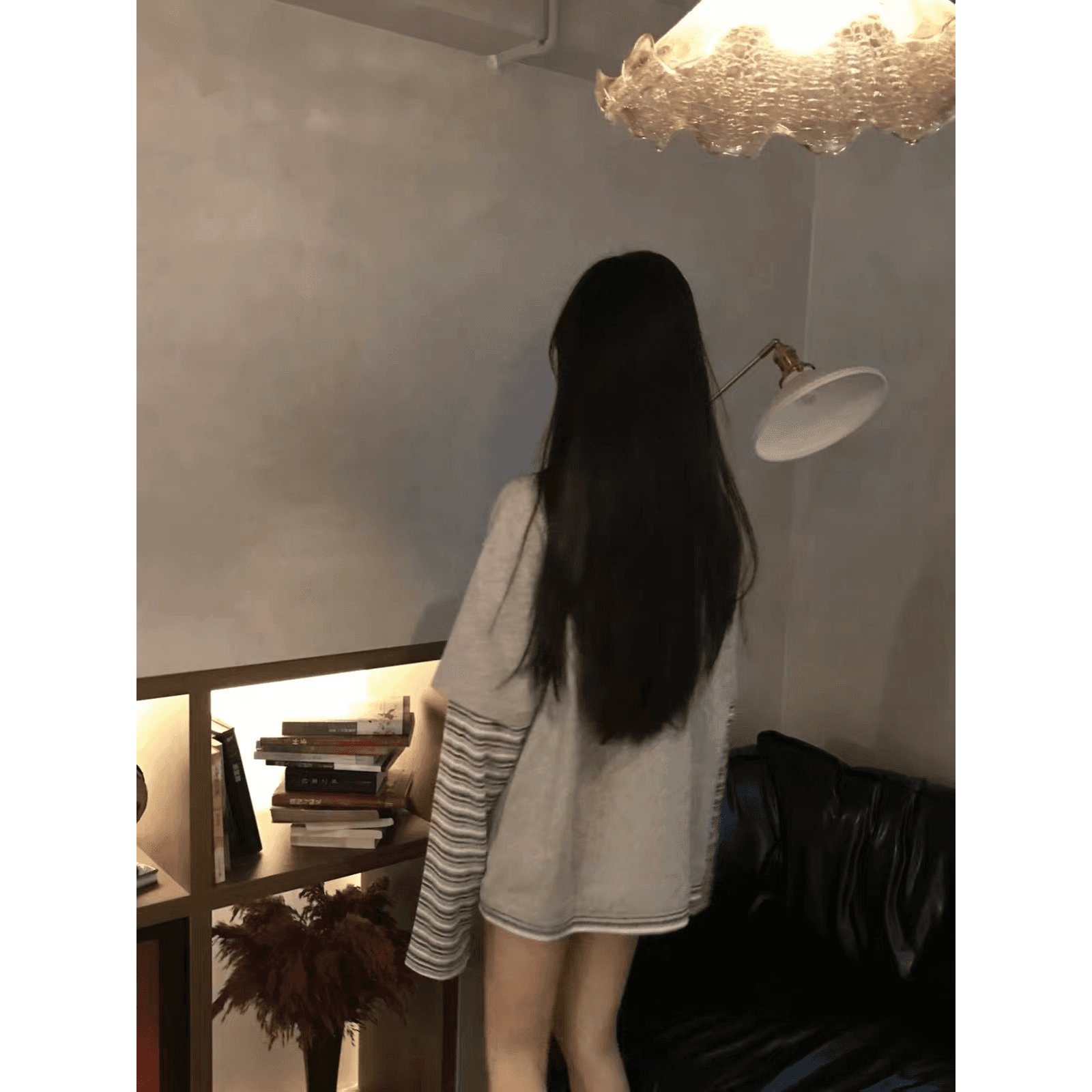 프린트 광저우 원단 순면 220 그램 긴팔 페이크 레이어드 이미지 5