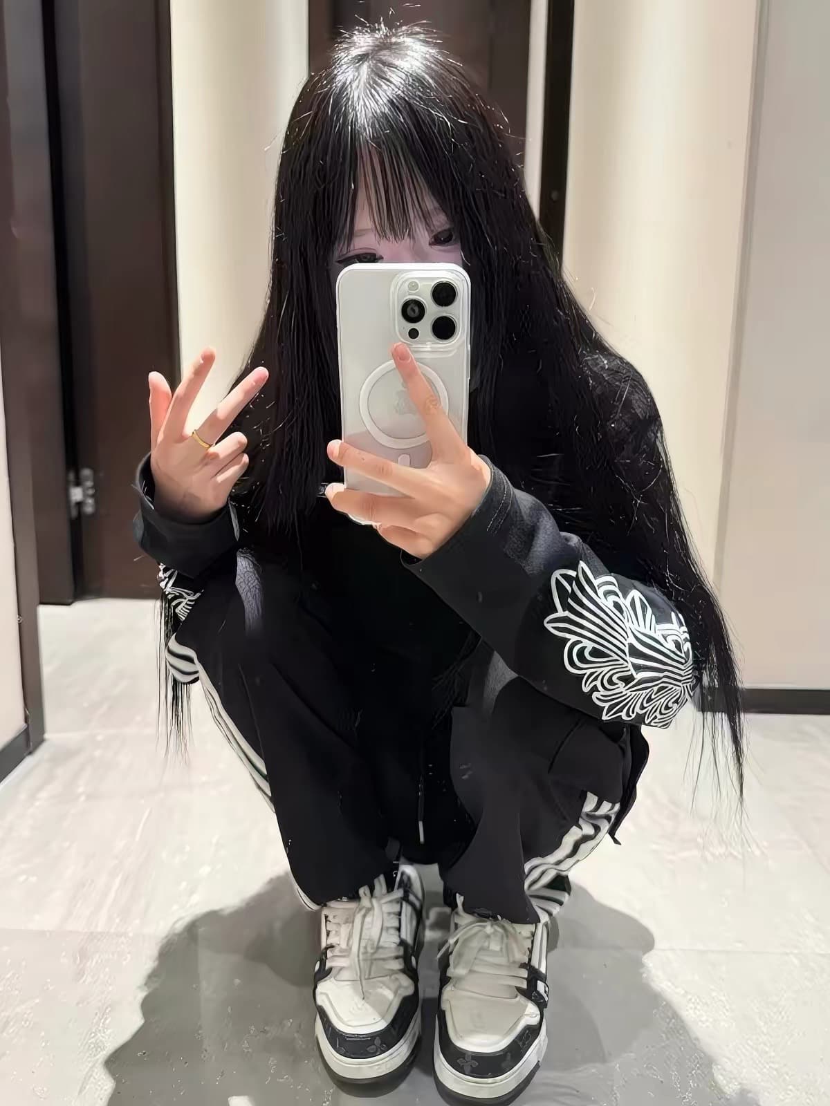 주문 주머니 프린트 광저우 원단 순면 220 그램 긴팔 상세 이미지 4