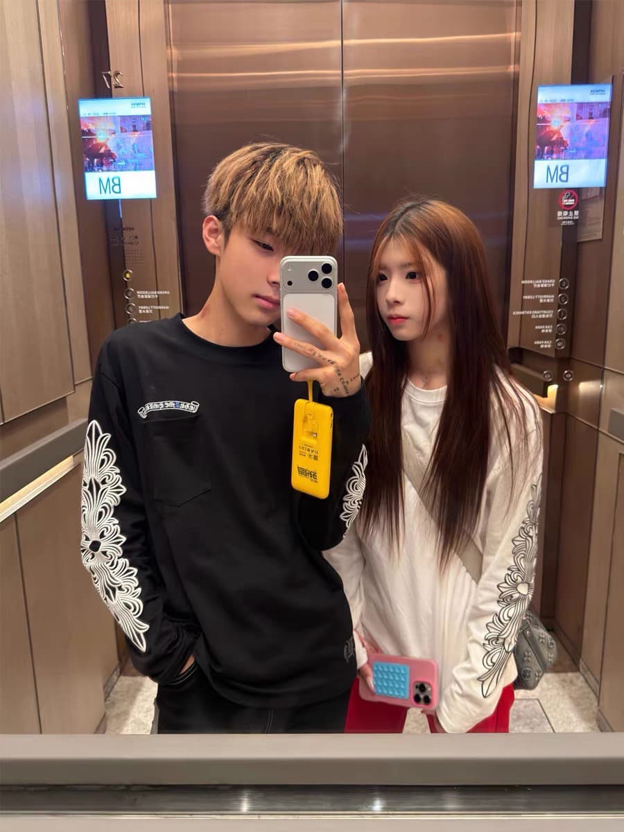 주문 주머니 프린트 광저우 원단 순면 220 그램 긴팔 상세 이미지 6