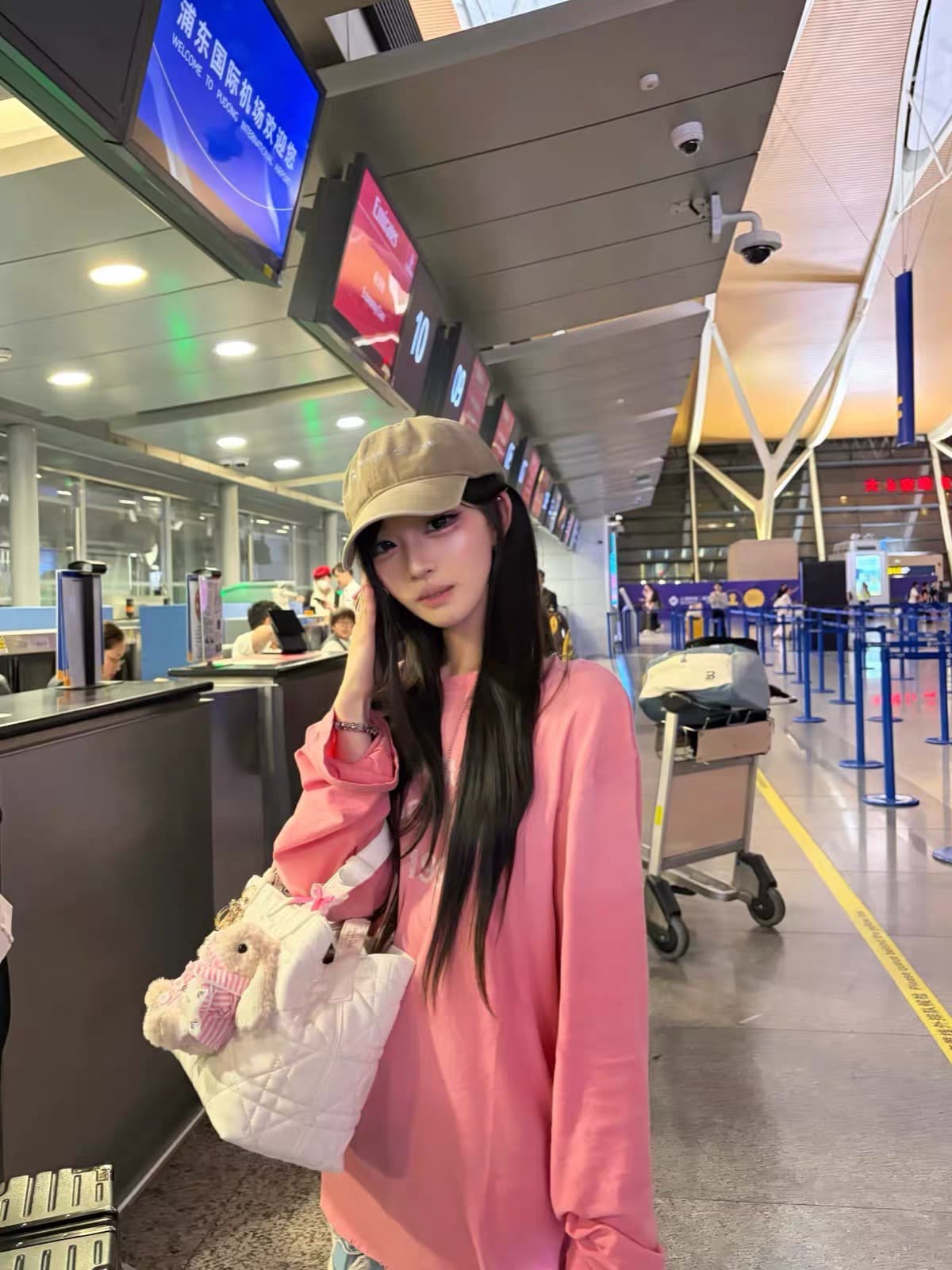 프린트 순면 220 워시 오래된 긴팔 이미지 4