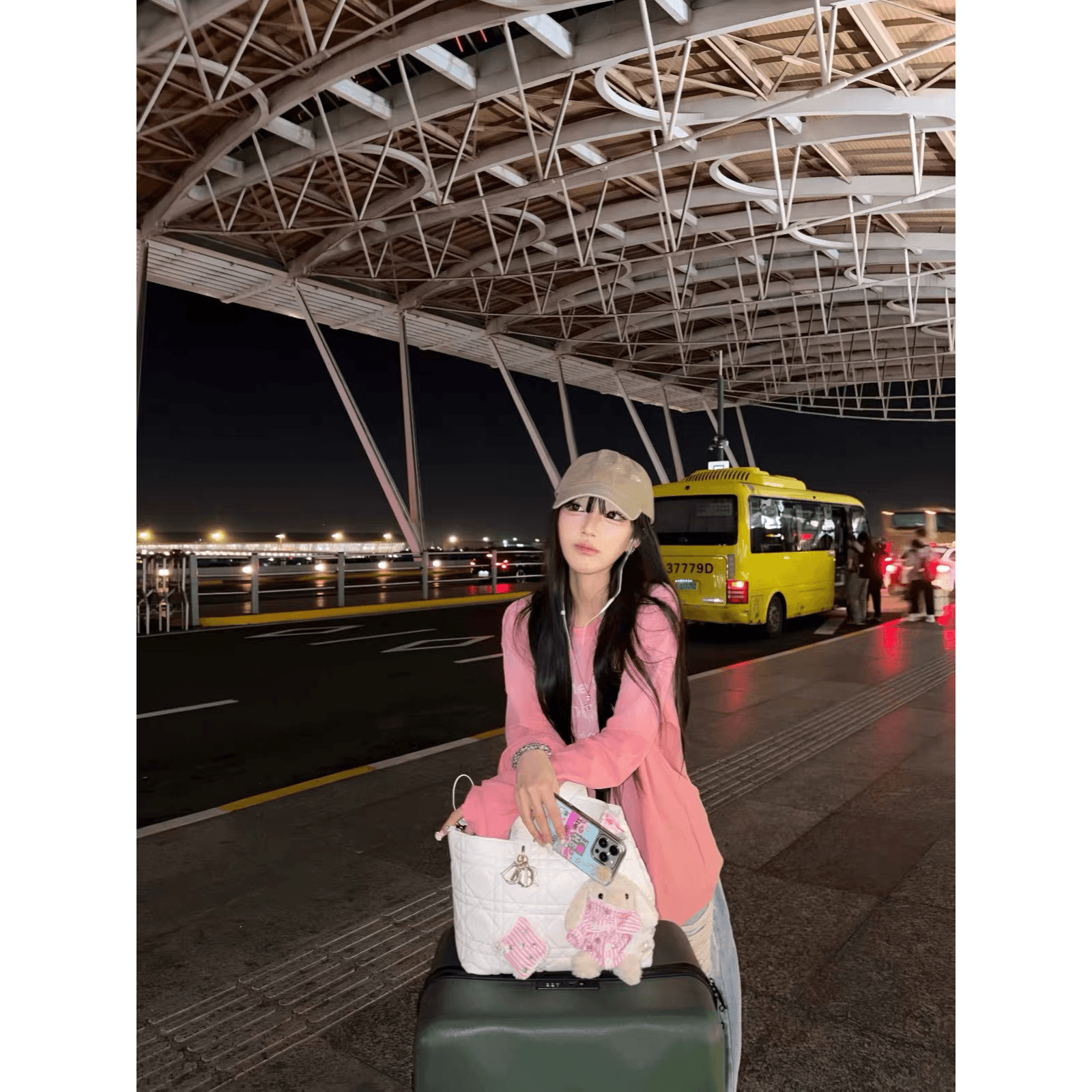 프린트 순면 220 워시 오래된 긴팔 이미지 5