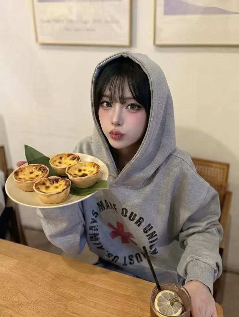 후아 면 복합 얇은 스타일 320 그램 은 여우 플러시 털이 있는 420g 없음 모자 로프 후드 프린트 후드티 상세 이미지 3