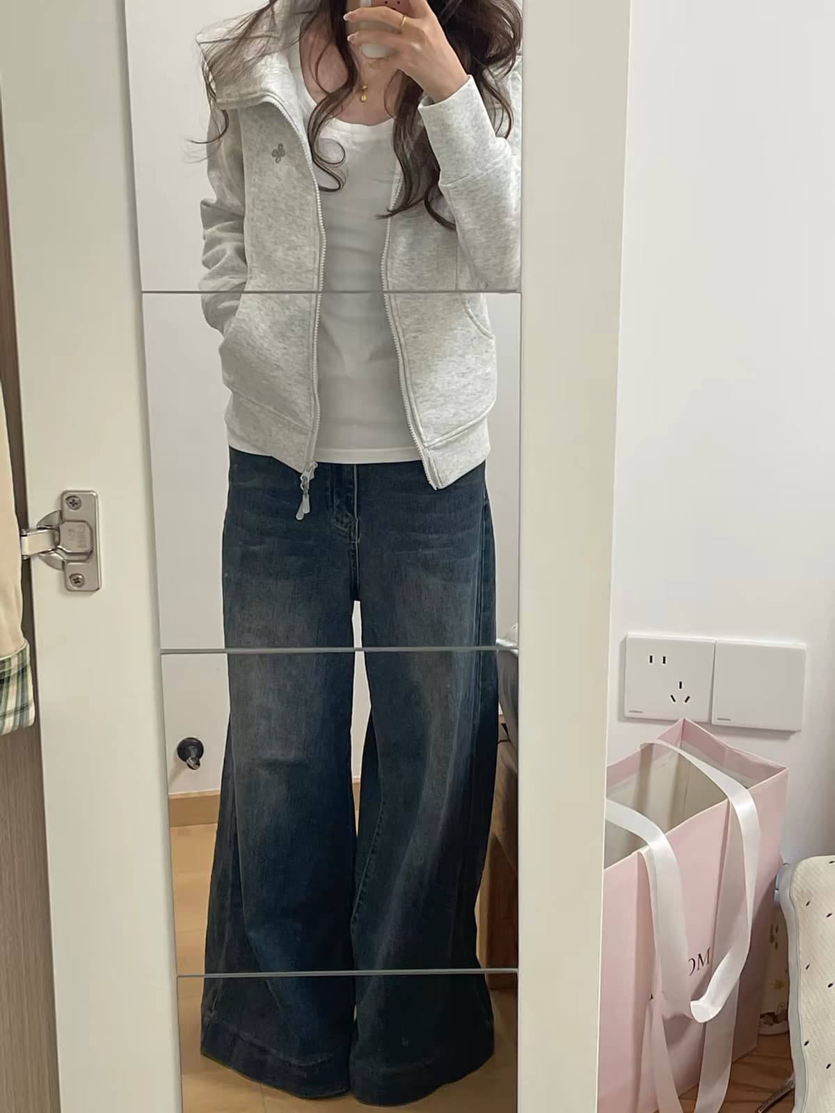 얇은 스타일 순수한 Mianhua 면 복합 자수 후드티 이미지 3