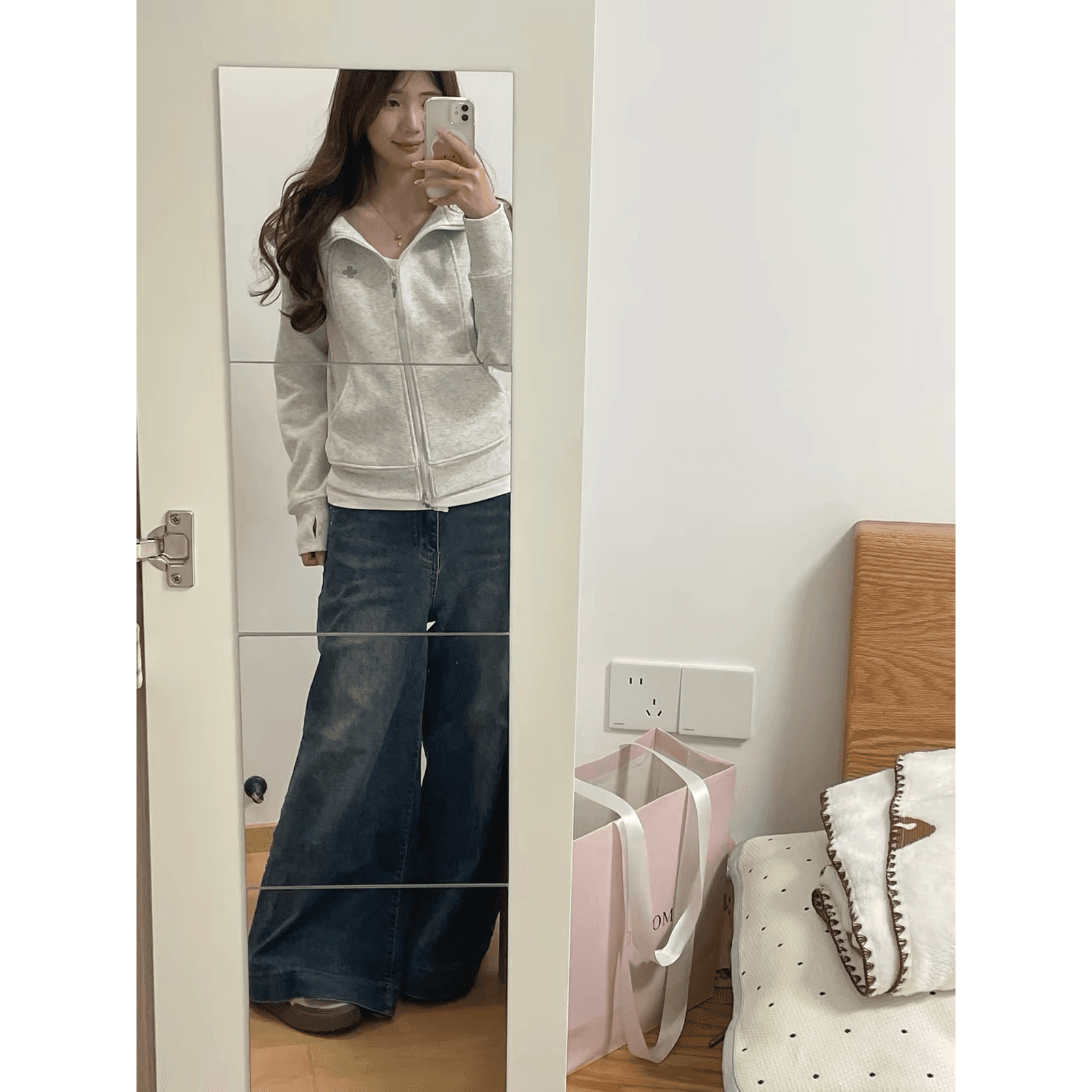 얇은 스타일 순수한 Mianhua 면 복합 자수 후드티 이미지 5