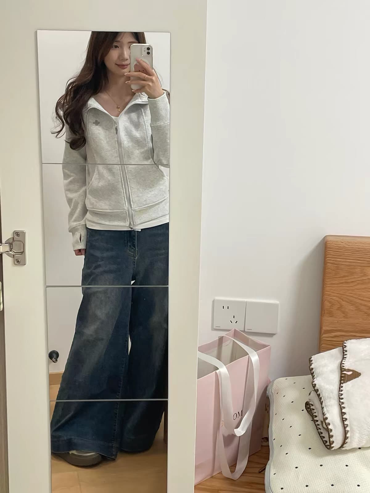 얇은 스타일 순수한 Mianhua 면 복합 자수 후드티 상세 이미지 5
