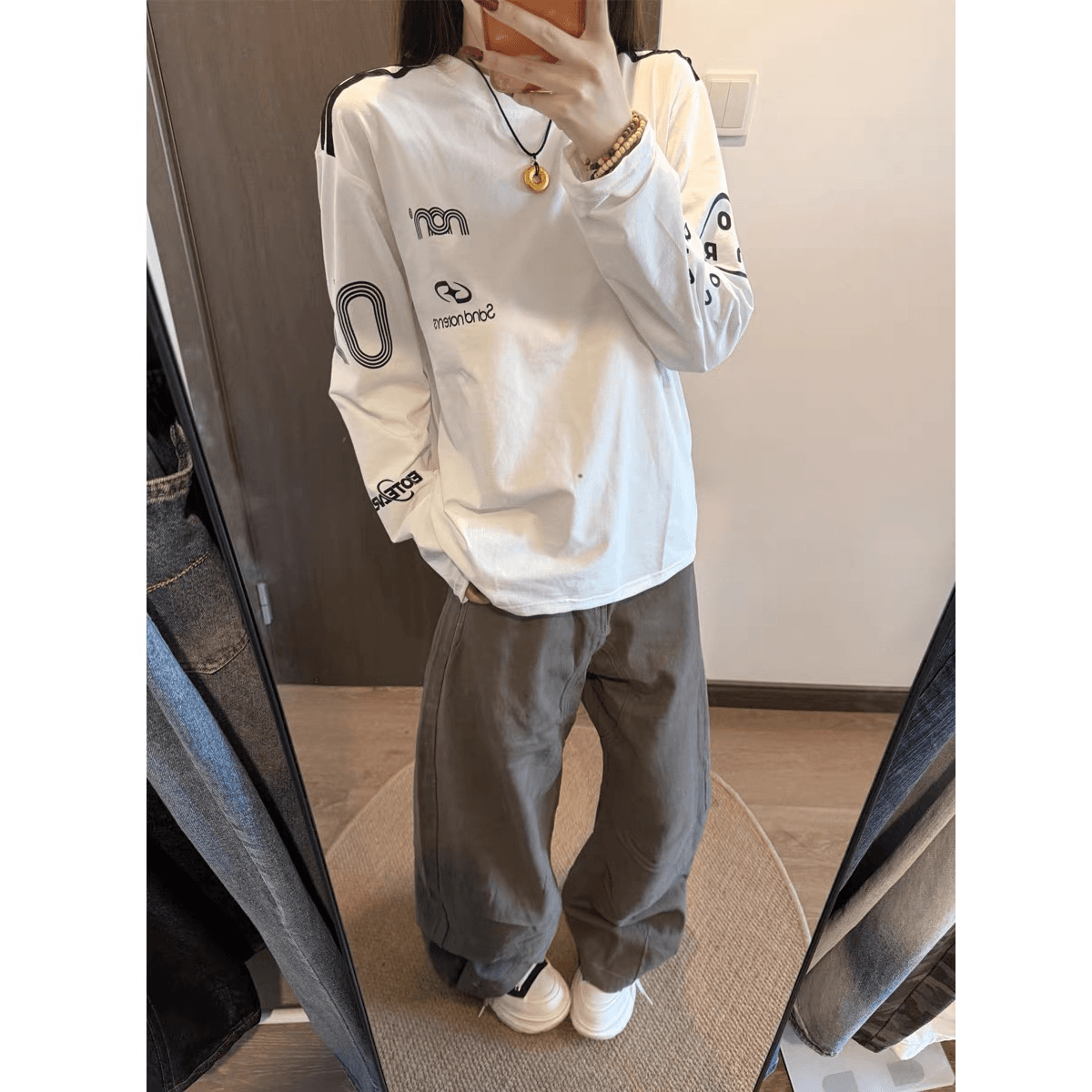 프린트 순면 230 크 긴팔 이미지 5