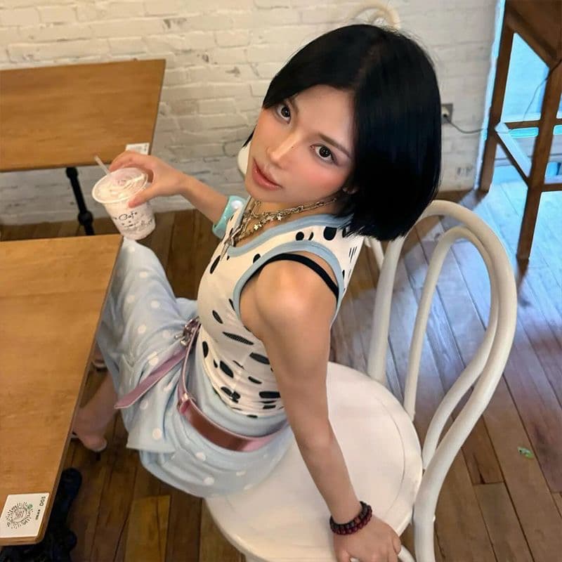260 그램 사람들 면 모달 만화 u 칼라 단어 뒤로 몸매 가꾸기 배색 슬립 민소매 티셔츠 맨위 이미지 4