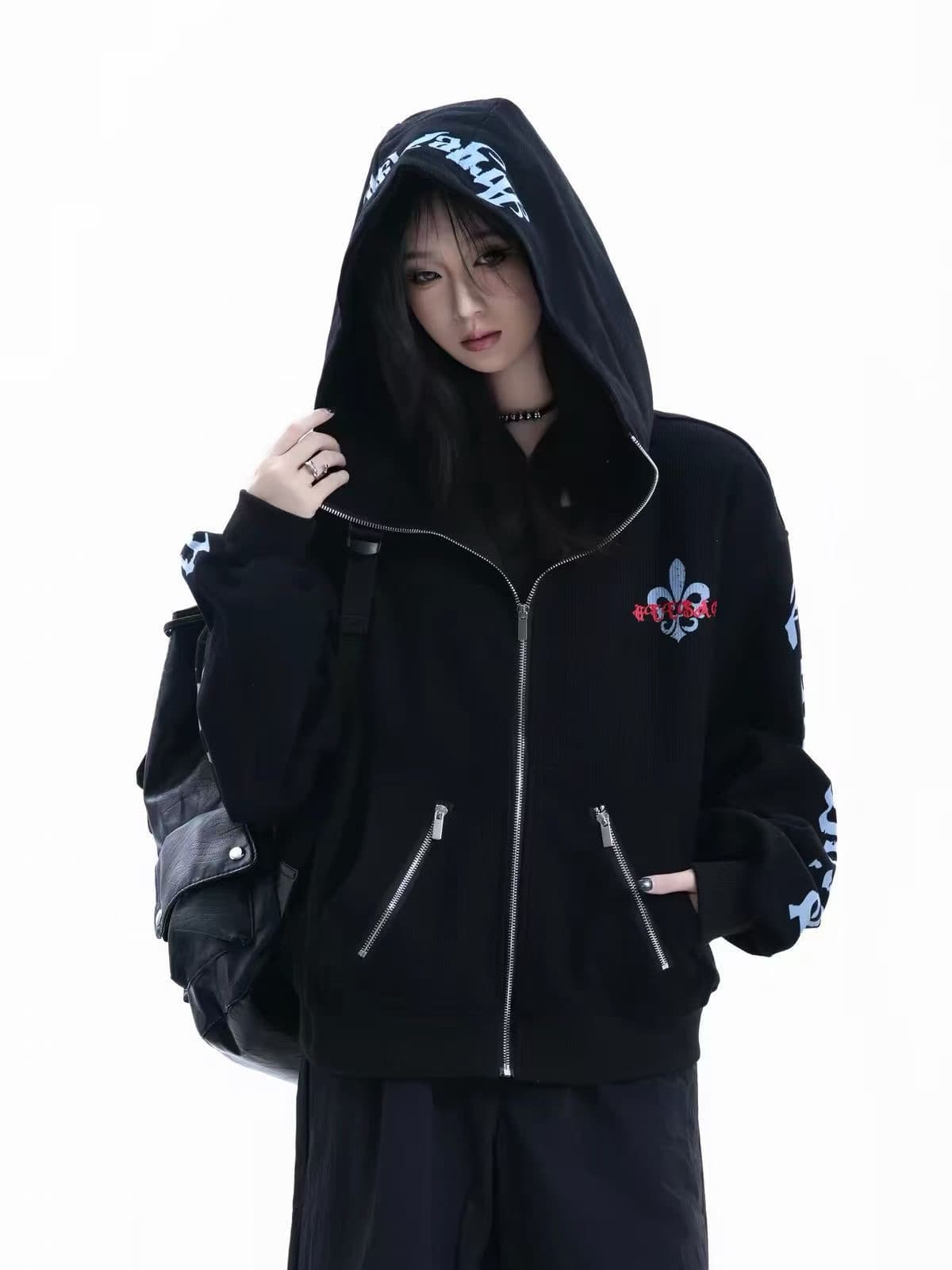 아메리칸 레트로 출퇴근 회색 루즈핏 후드 오픈 가디건 후드티 여성 가을 새로운 느긋한 바람 루즈핏 재킷 이미지 3