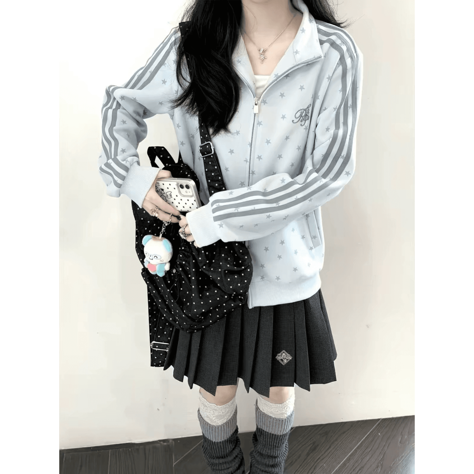 얇은 스타일 털이 있는 순수한 Mianhua 면 복합 자수 후드티 이미지 5