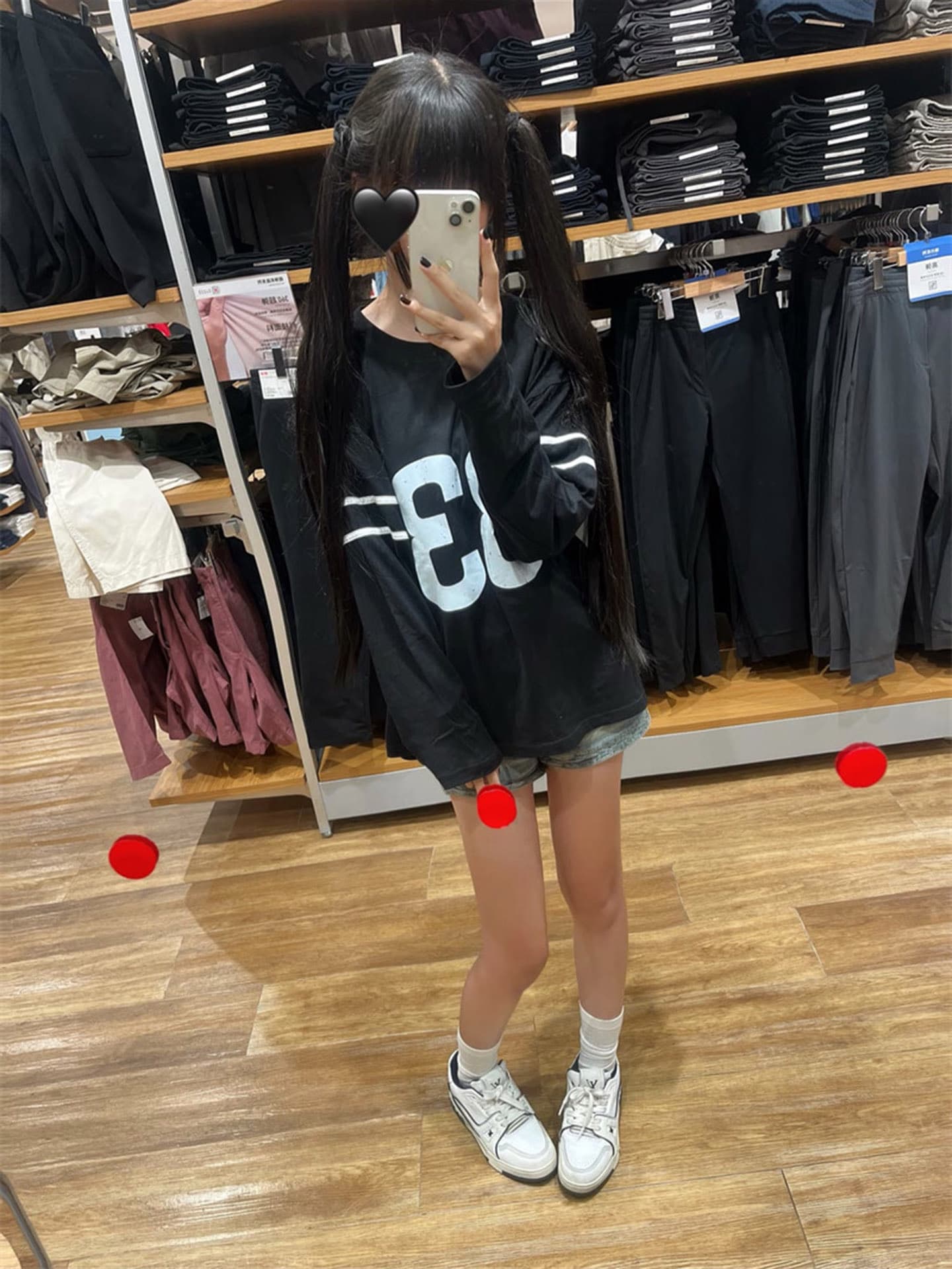 원본 솜씨 순면 220 그램 긴팔 티셔츠 여성 상세 이미지 4